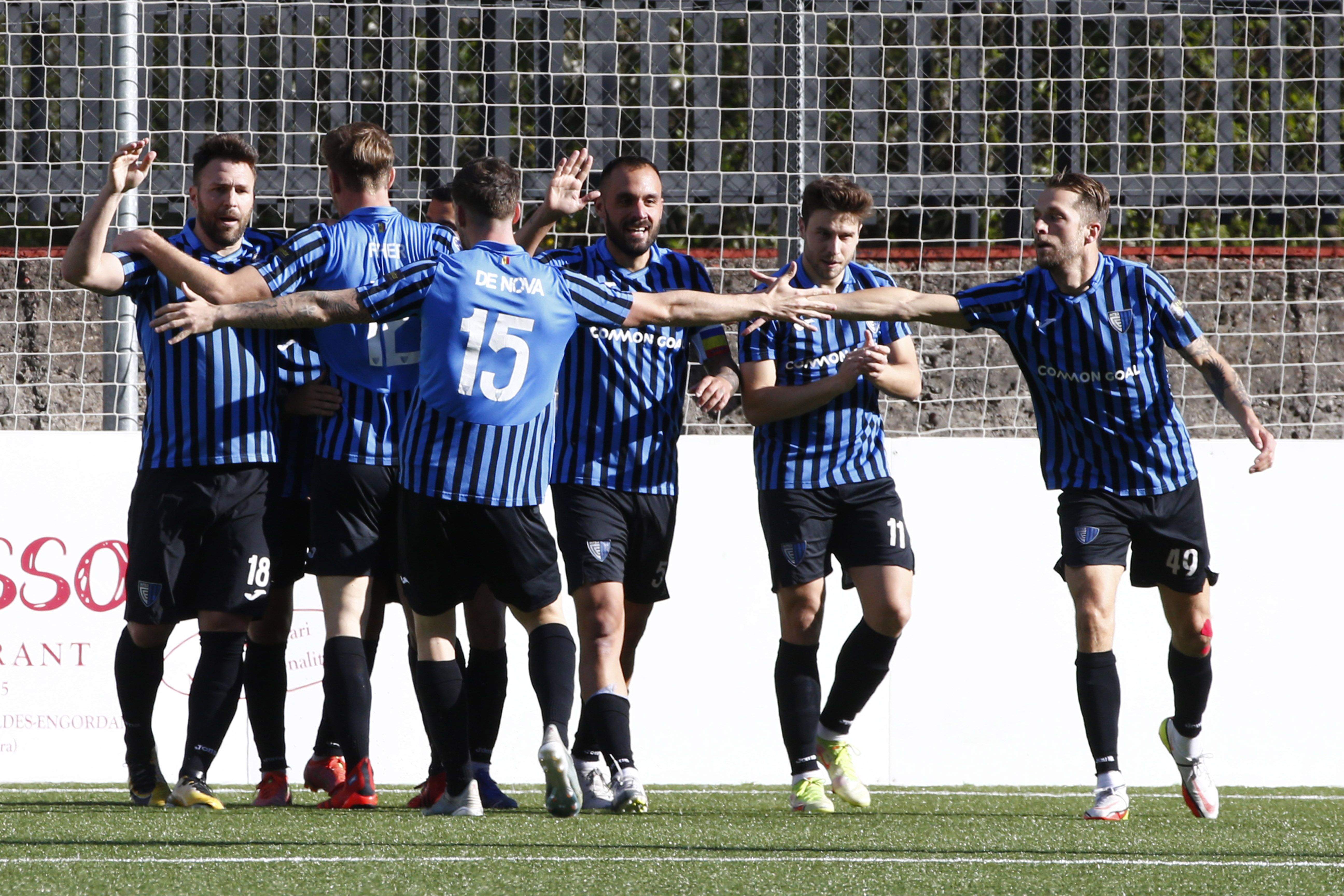 Els jugadors de l'Inter celebren un dels gols.