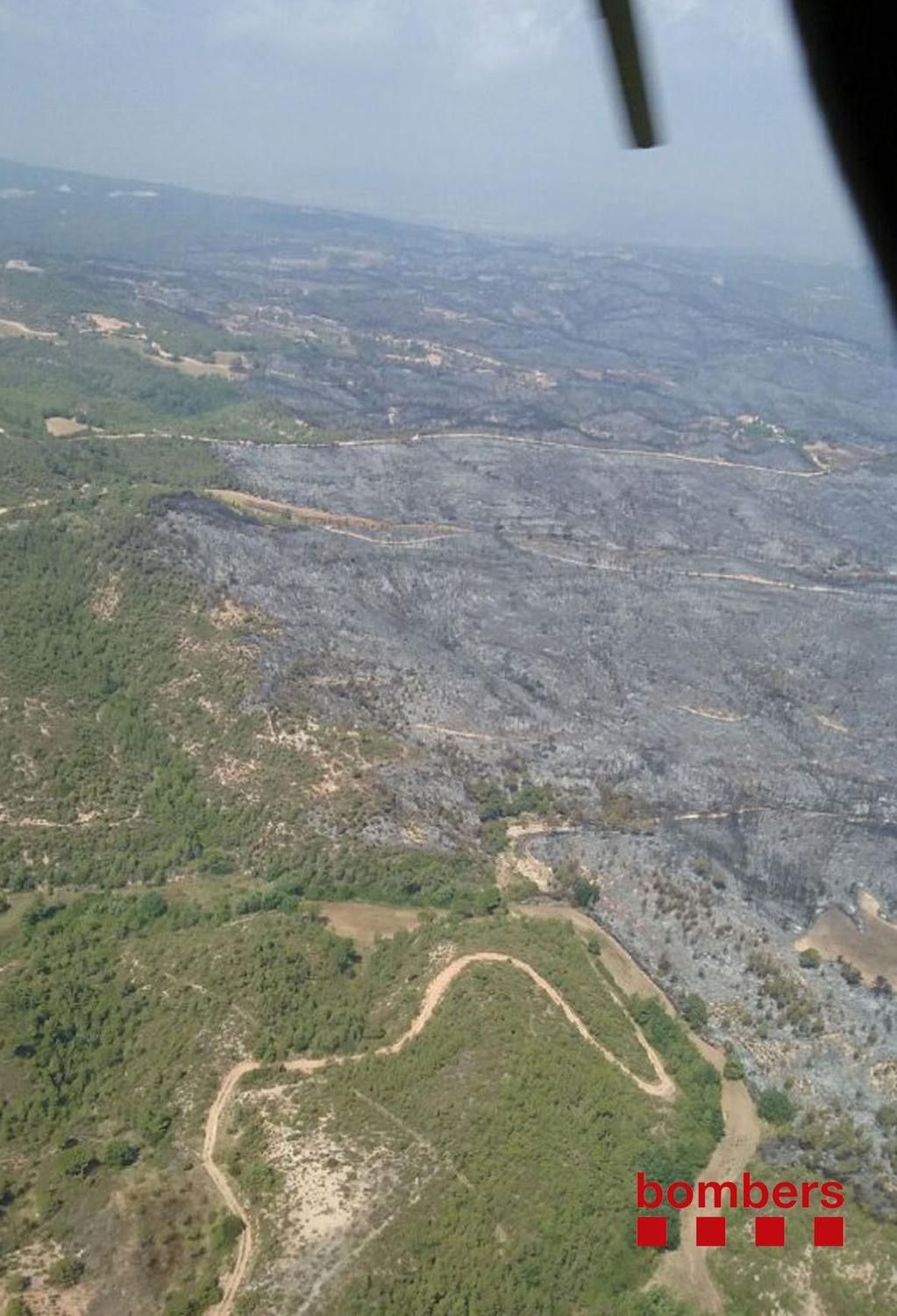 Incendio en Òdena. 1.200Ha. quemadas