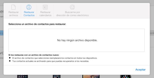 iCloud.com permite ahora recuperar contactos y calendarios perdidos