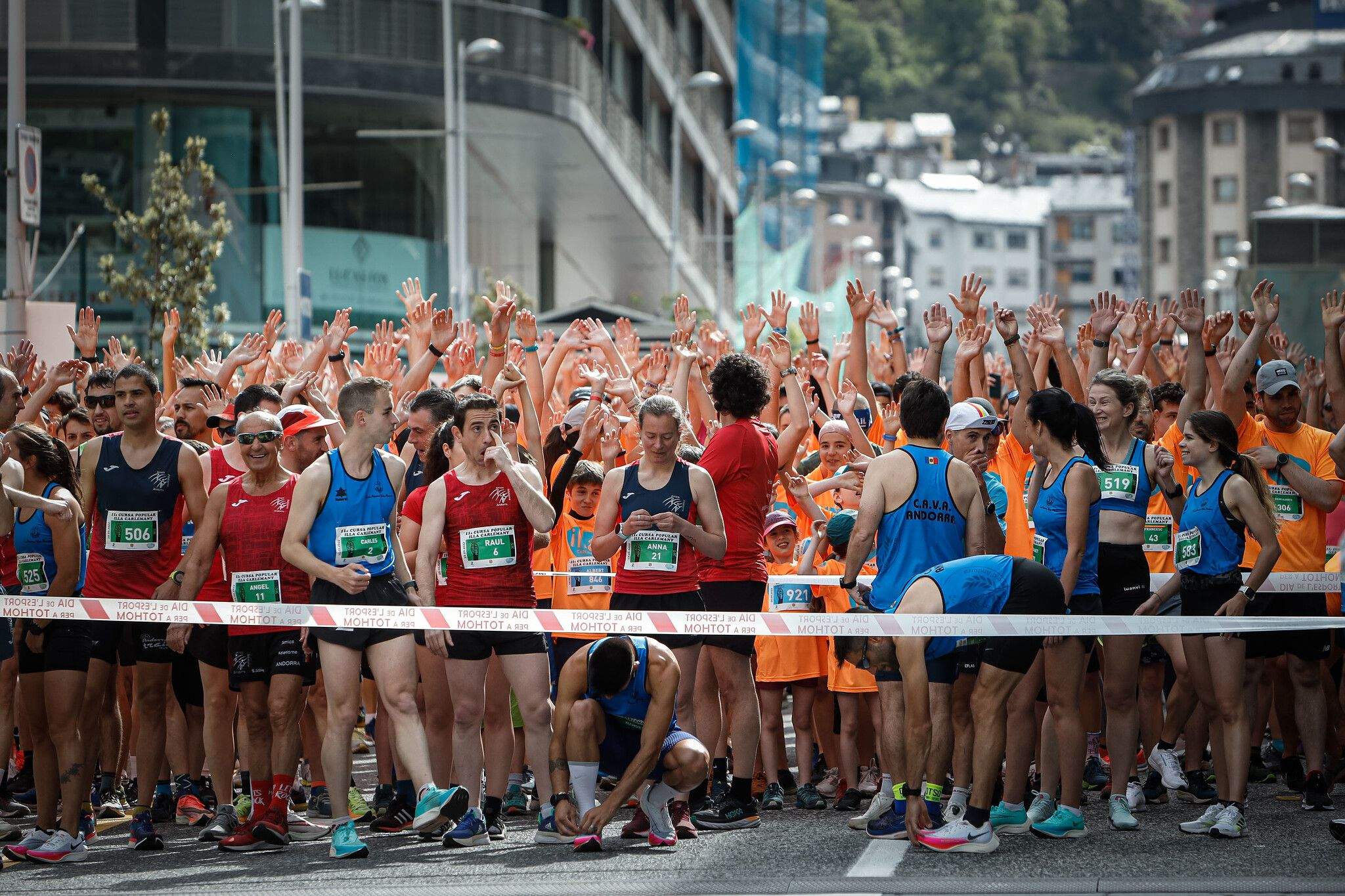 Els participants, a punt de sortir.