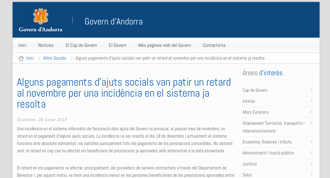 Govern s\'apressa a treure ferro als retards en els pagaments de prestacions socials