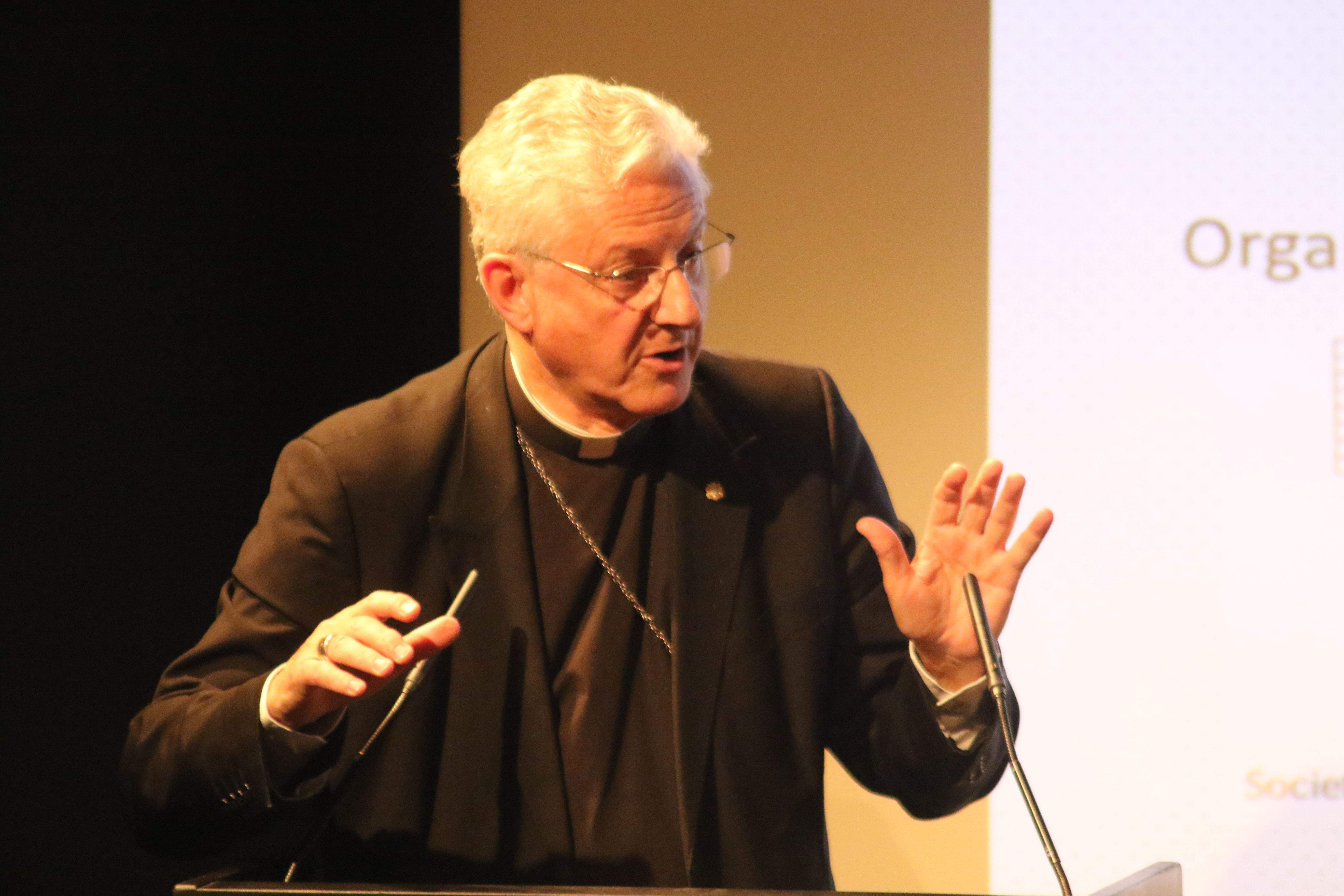 Joan-Enric Vives en un acte celebrat recentment a Sant Julià.