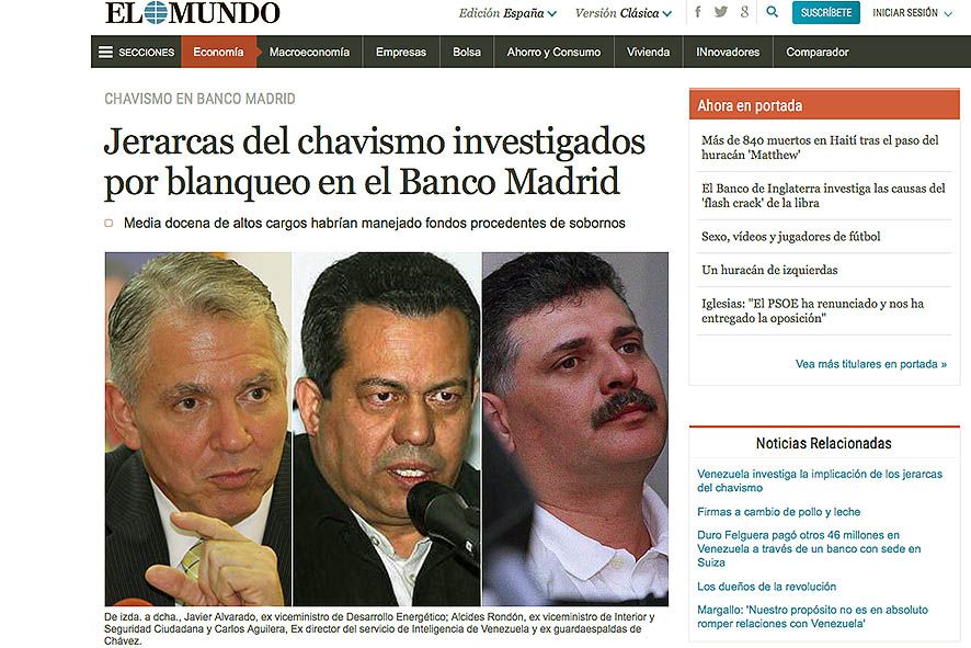 El Mundo admet que es va inventar informacions per lligar BPA i Banco Madrid amb el \'chavisme\'