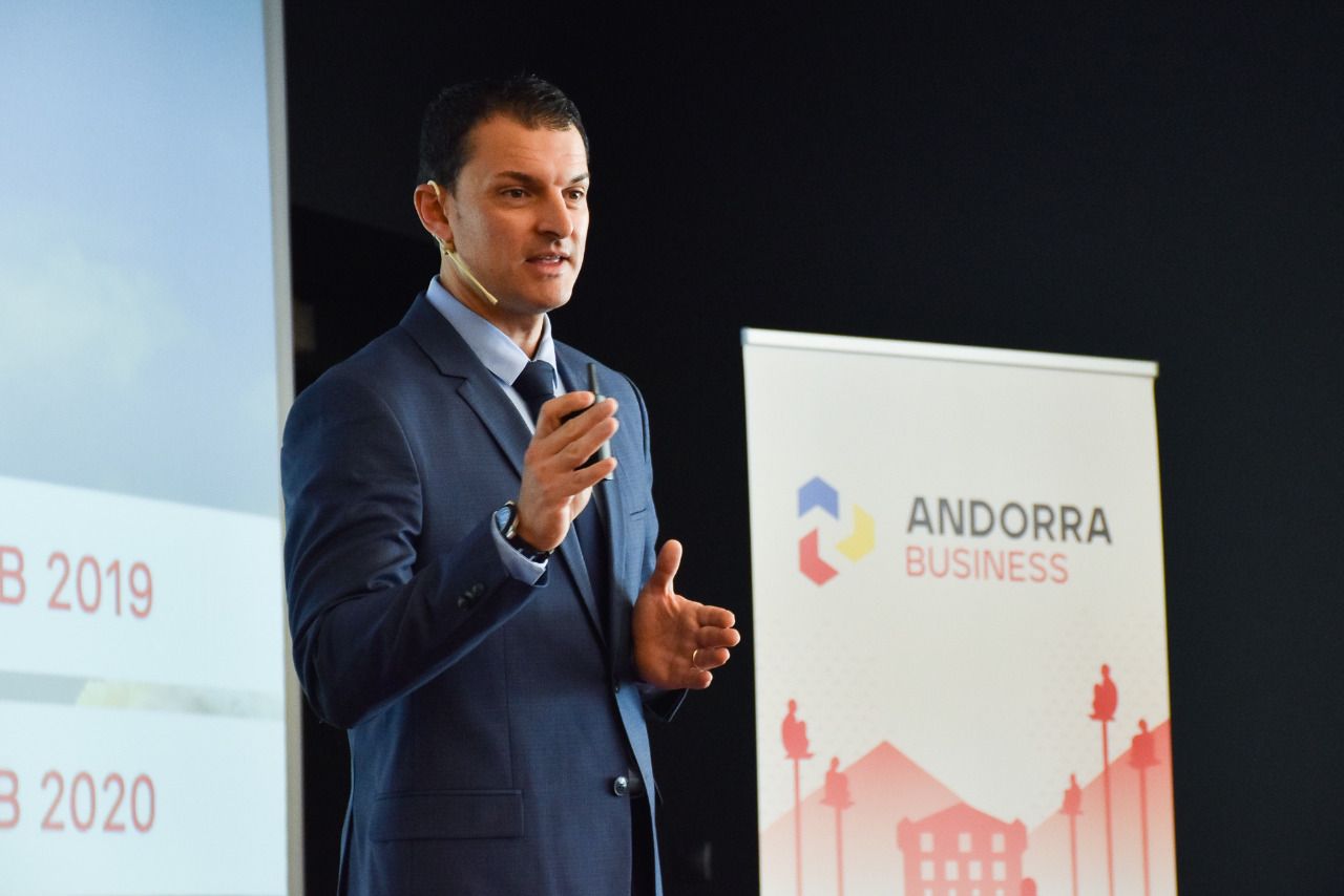 El ministre d'Economia, Jordi Gallardo, durant la jornada d'Andorra Business Market.