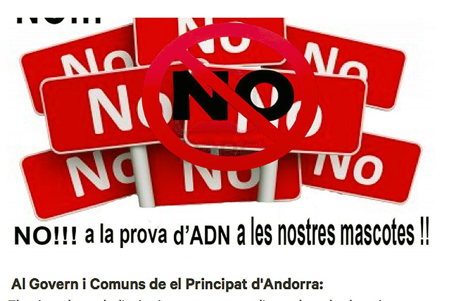 Campanya ciutadana contra el projecte de recollida d\'ADN dels gossos