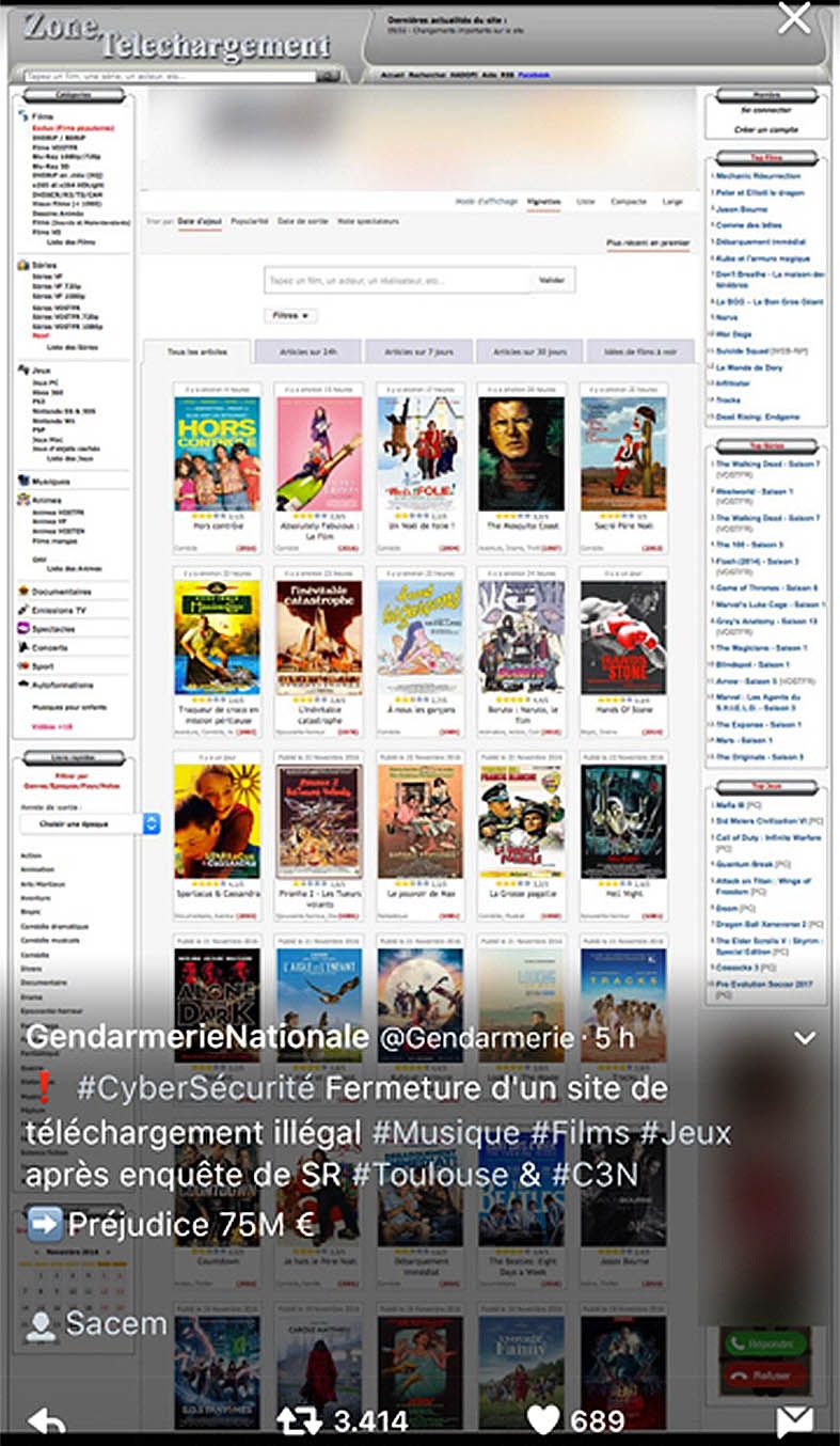 Andorra participa en una operació policial i judicial per tancar una web francesa de descàrrega de música i films