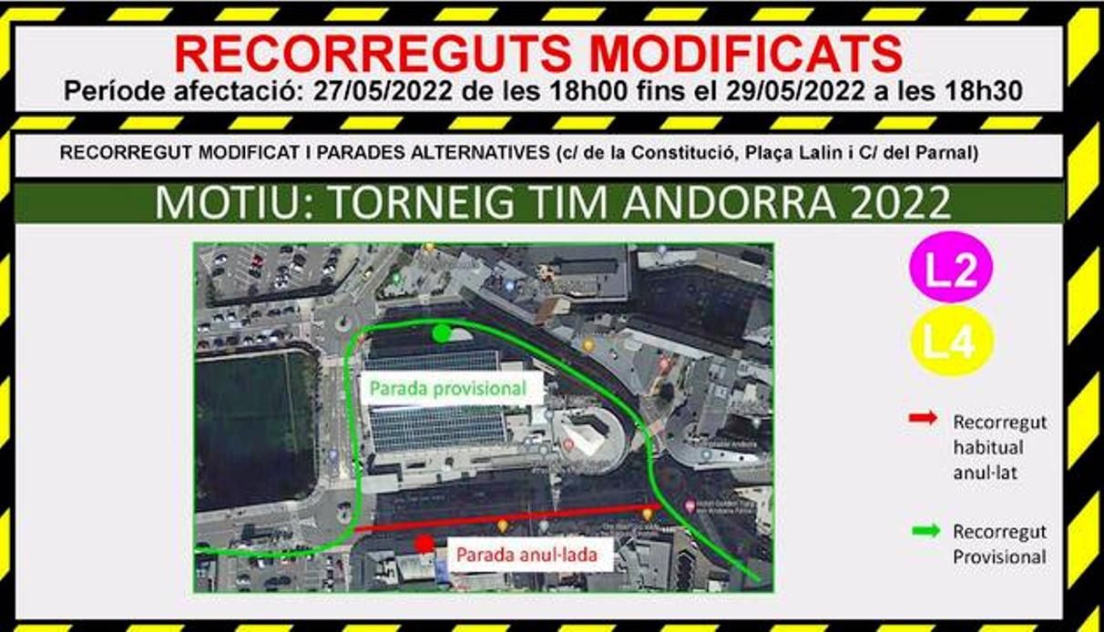 Plànol amb les modificacions que afecten la L2 i la L4.