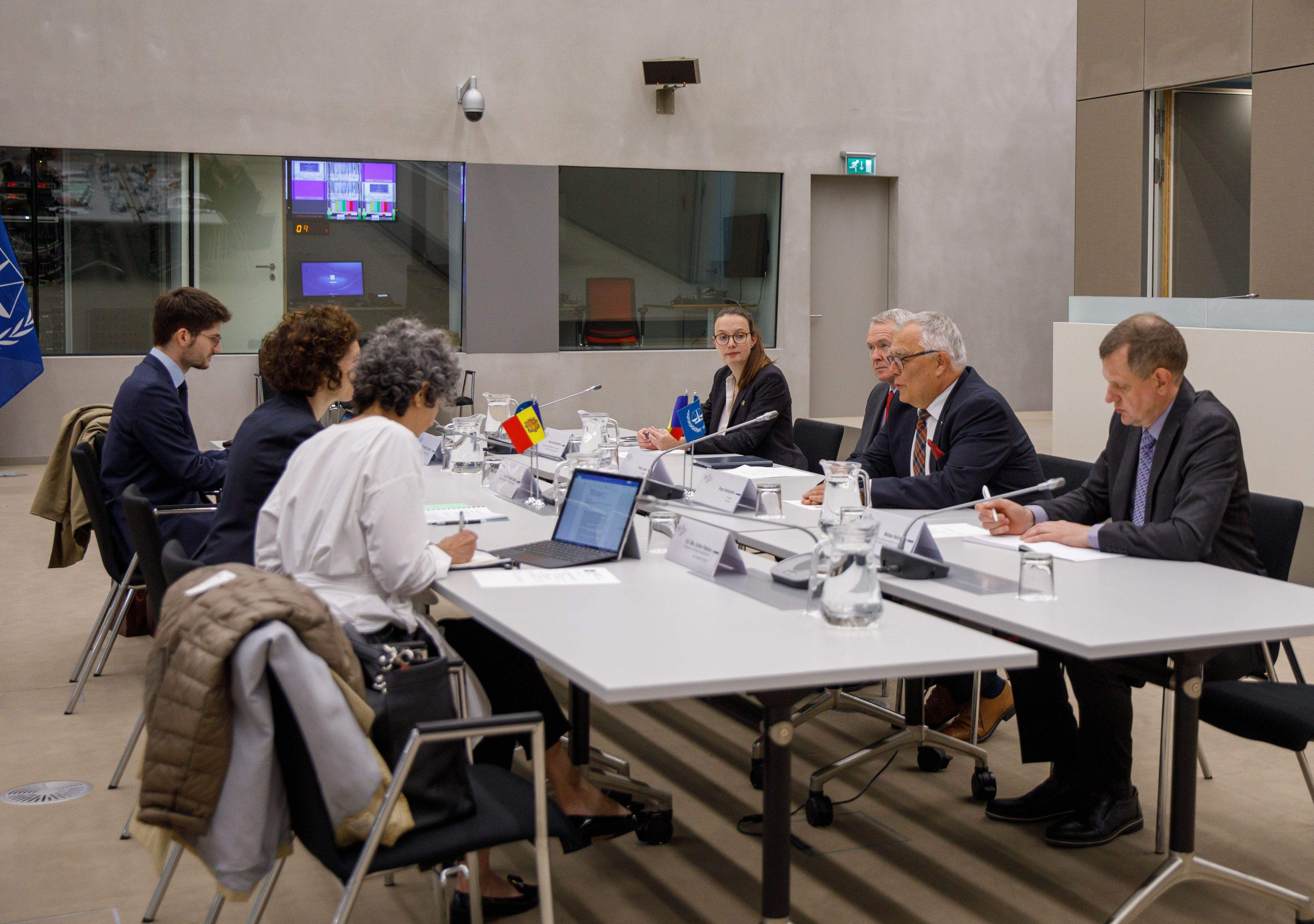 Maria Ubach durant la reunió amb la Cort Penal Internacional