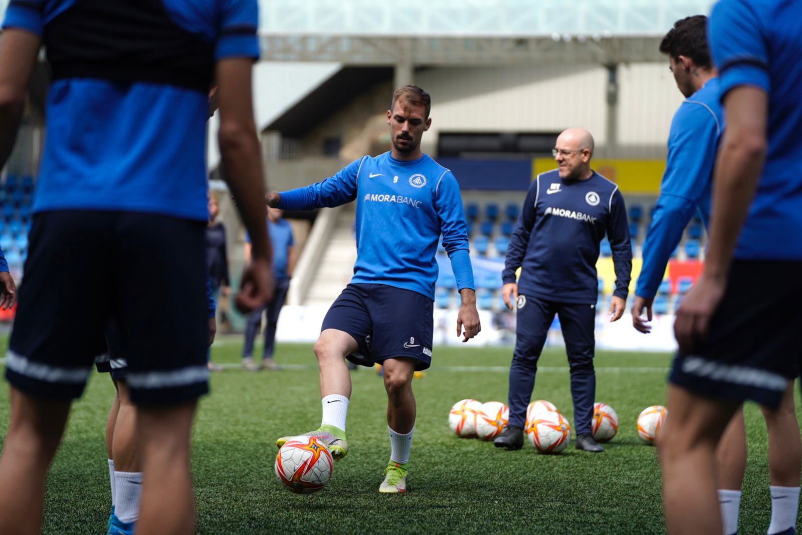 Un instant de l'entrenament tricolor d'aquest dilluns.