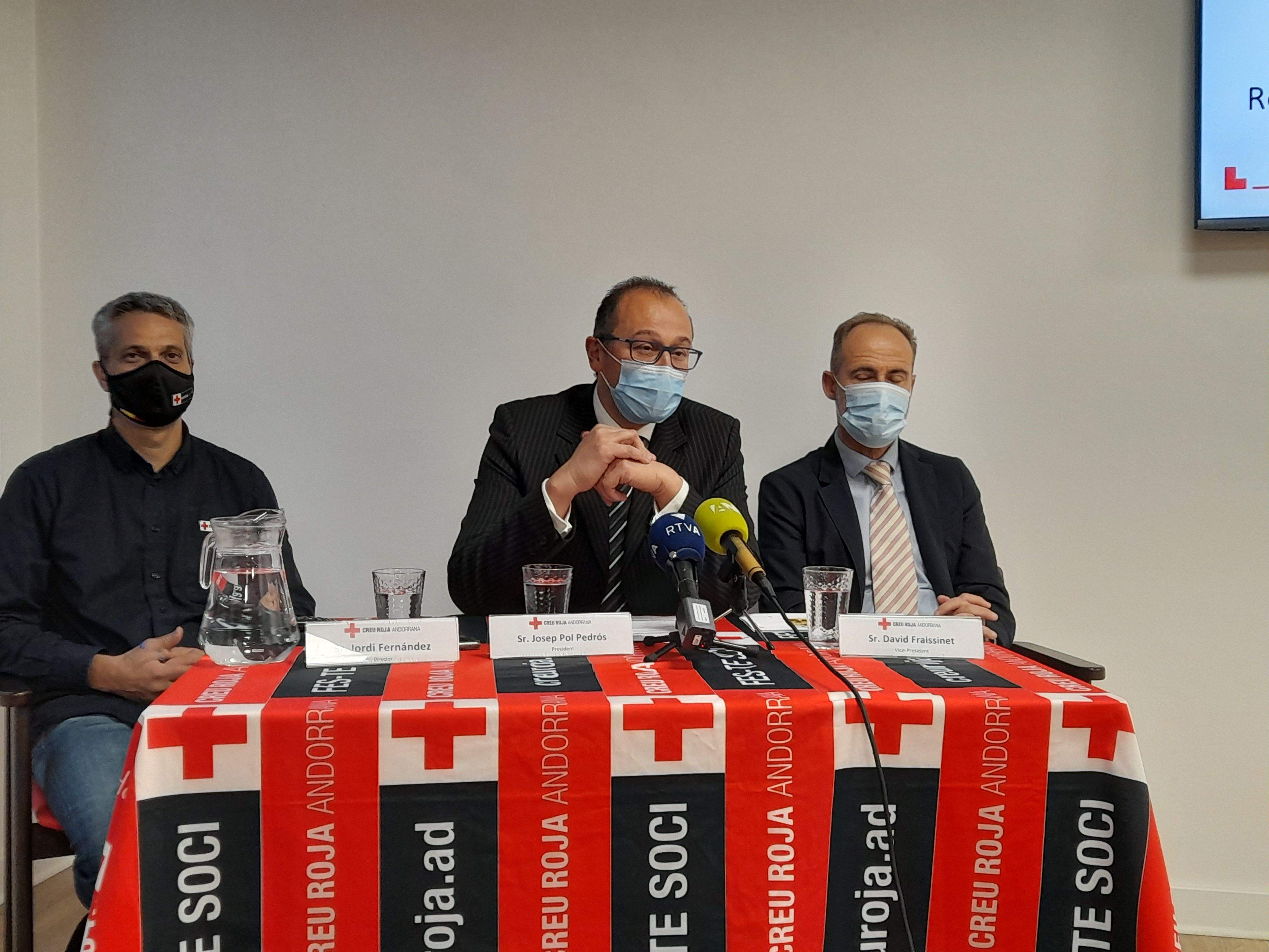 Fernández, Pol i Fraissinet en la presentació de la memòria del 2021.