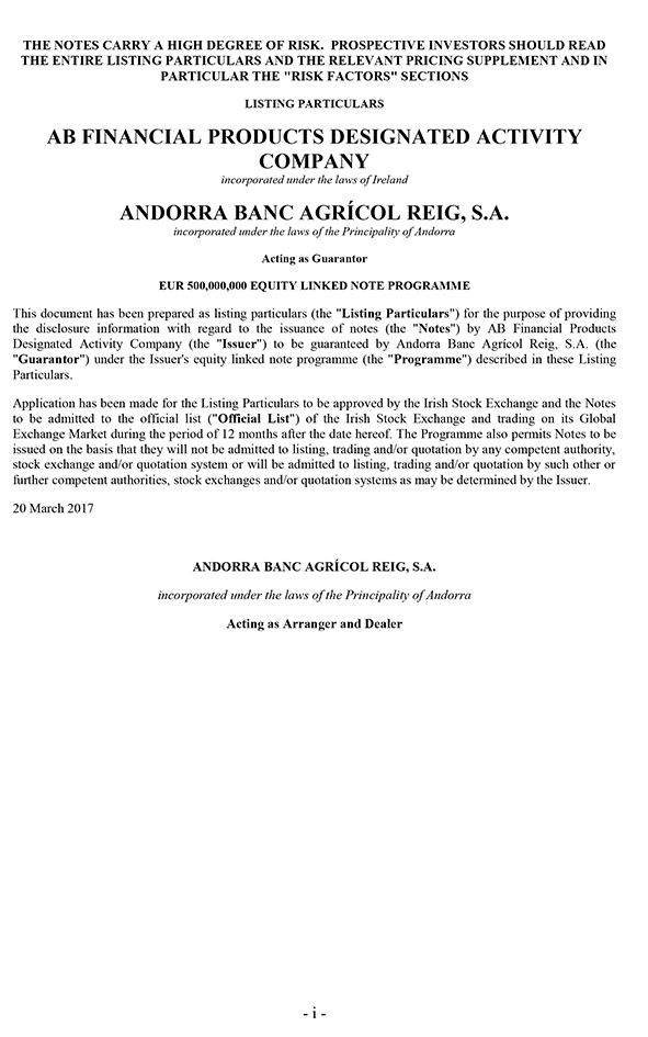Andbank acudeix al mercat internacional de pagarés per intentar resoldre problemes de liquiditat