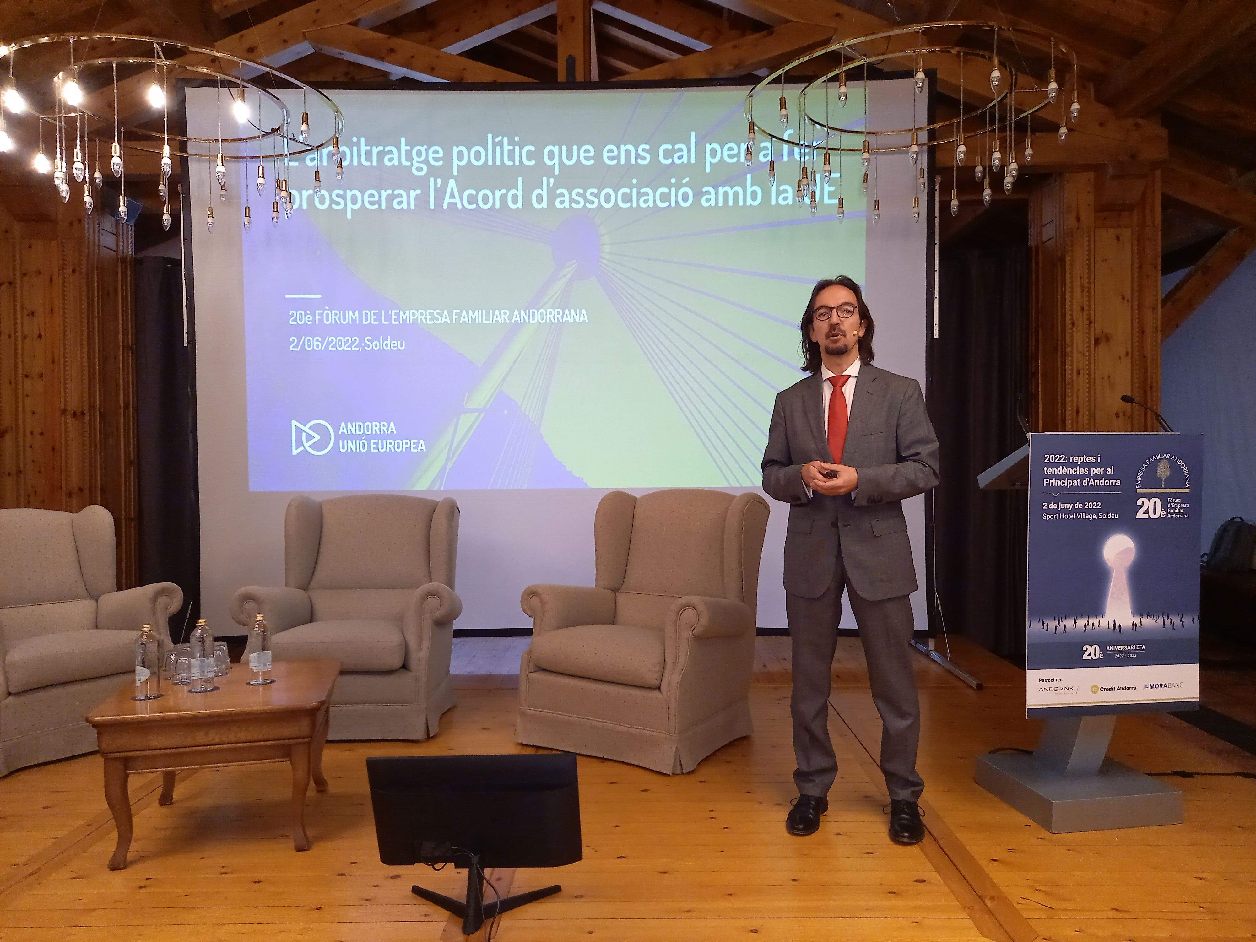 Riba, durant la seva intervenció al 20è Fòrum de l'EFA.