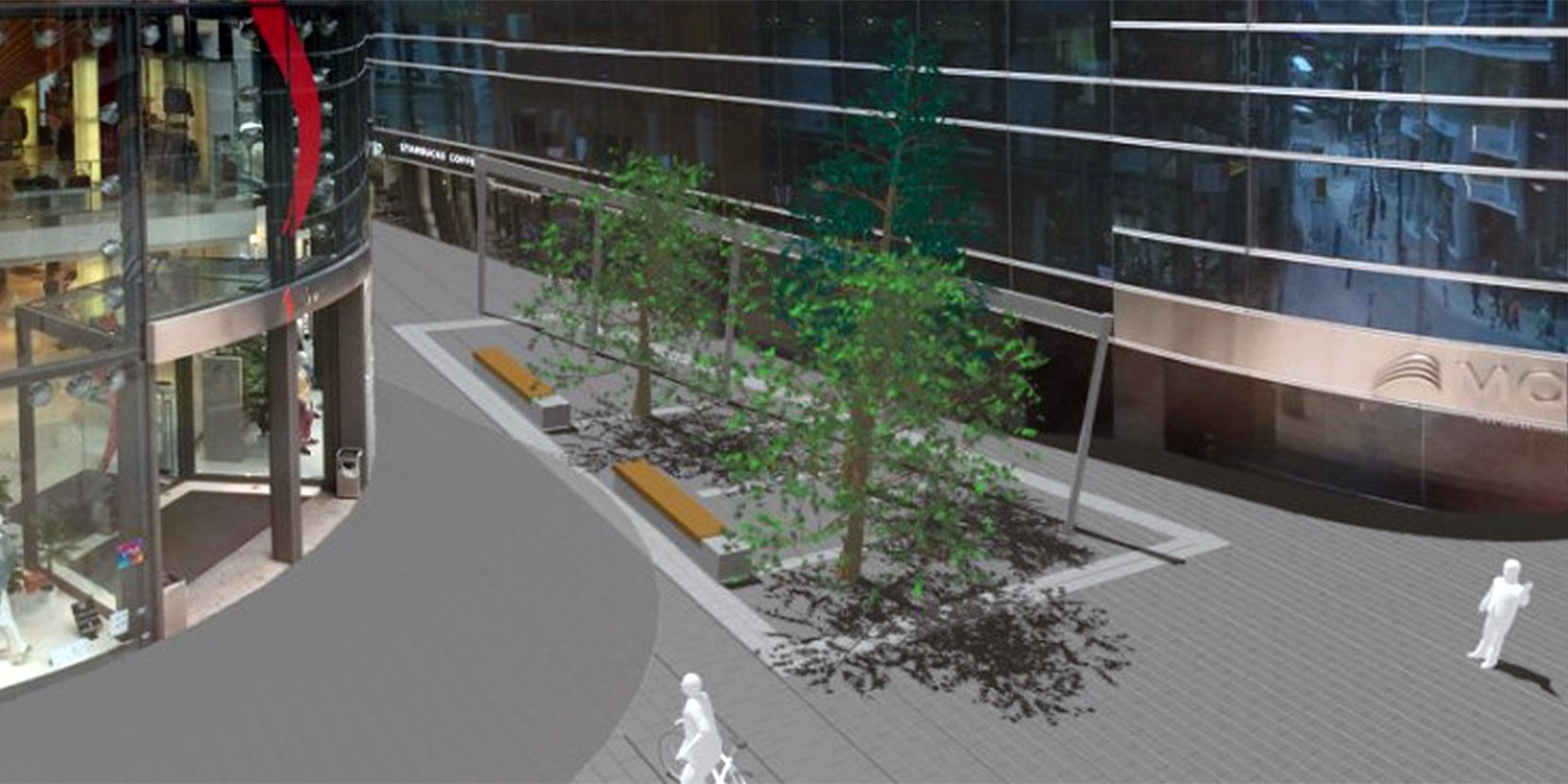 Una de les recreacions de com hauria de quedar un tram de l\'avinguda. Una de les recreacions de com hauria de quedar un tram de l\'avinguda.