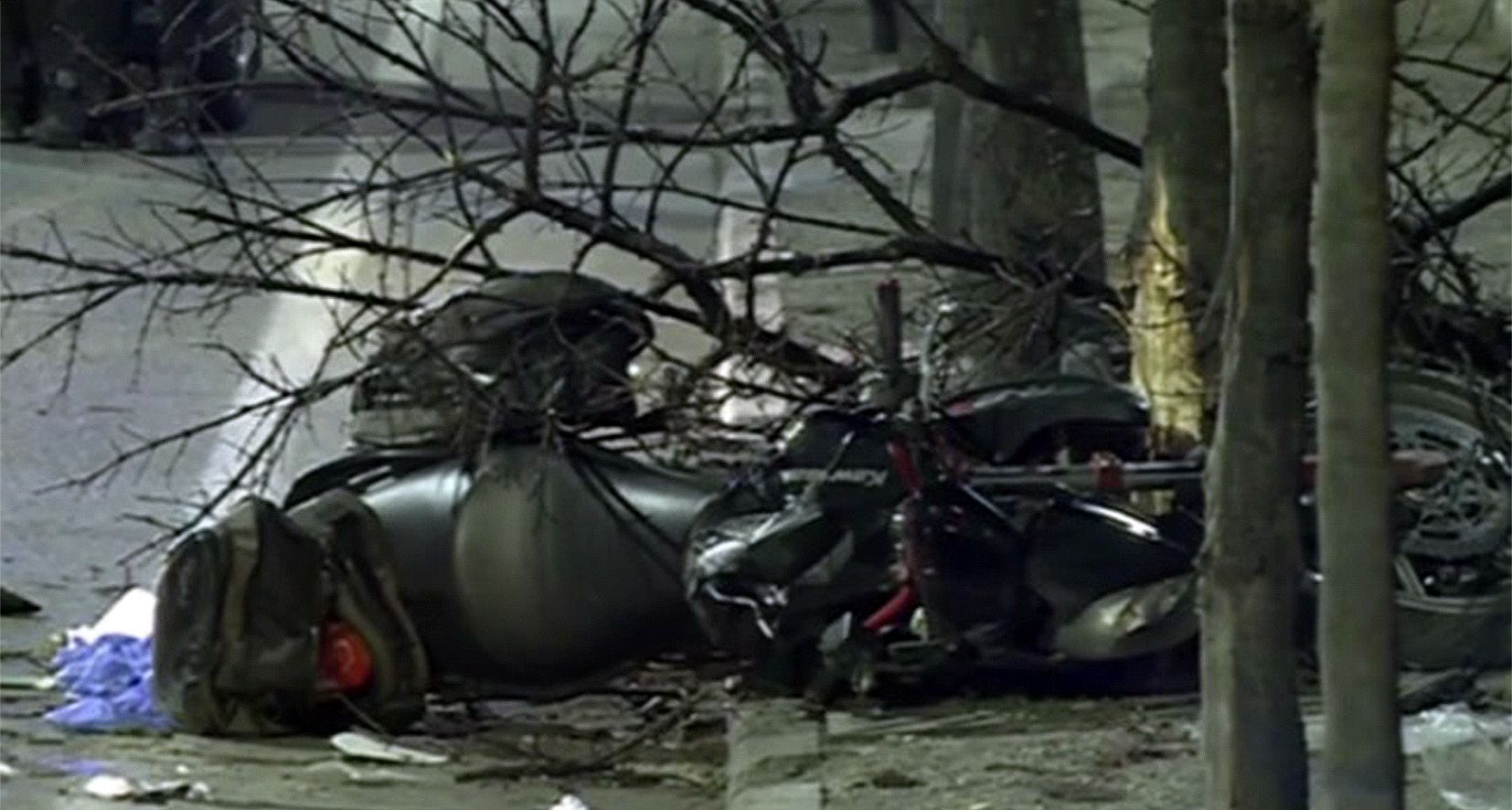 Estat en què va quedar la motocicleta després de l\'accident.