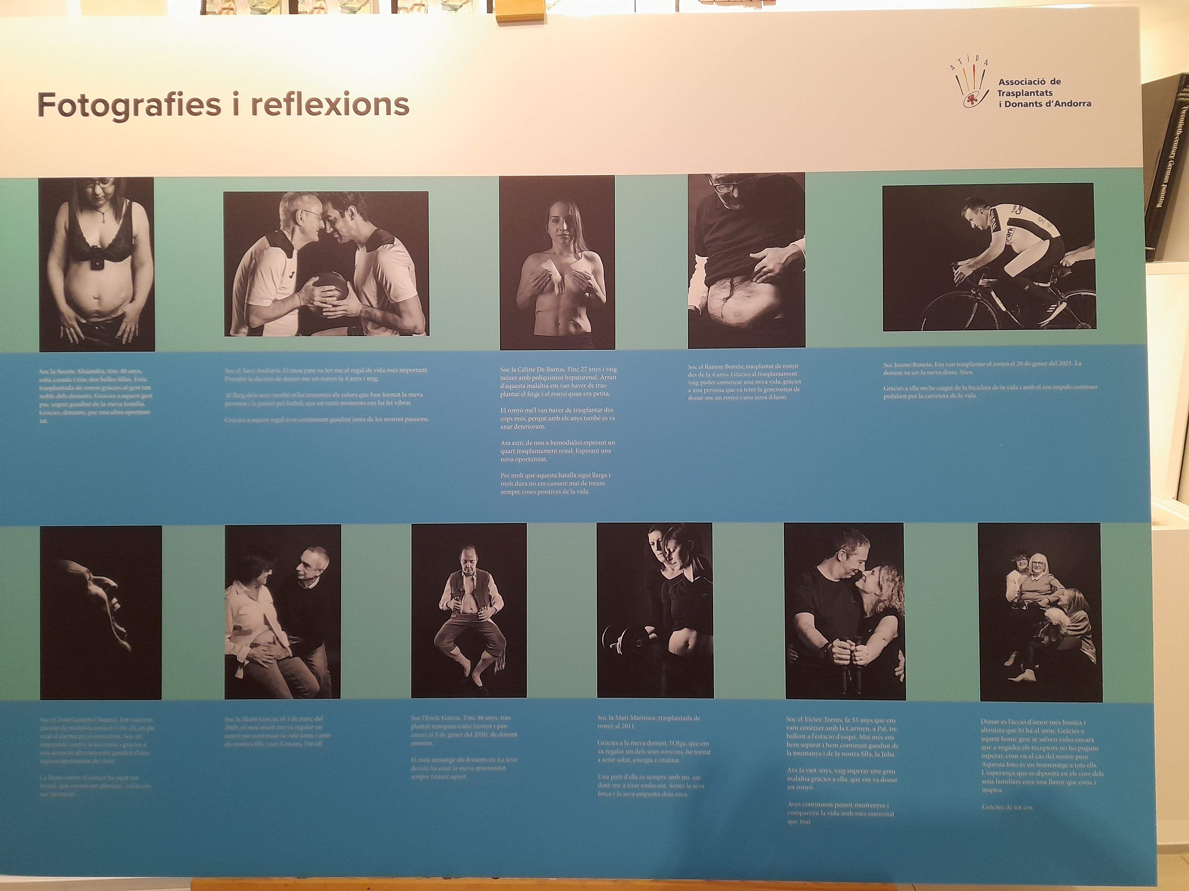 Les 11 imatges que formen part de l'exposició amb les reflexions de cadascuna de les persones que permeten entendre les imatges posteriorment.