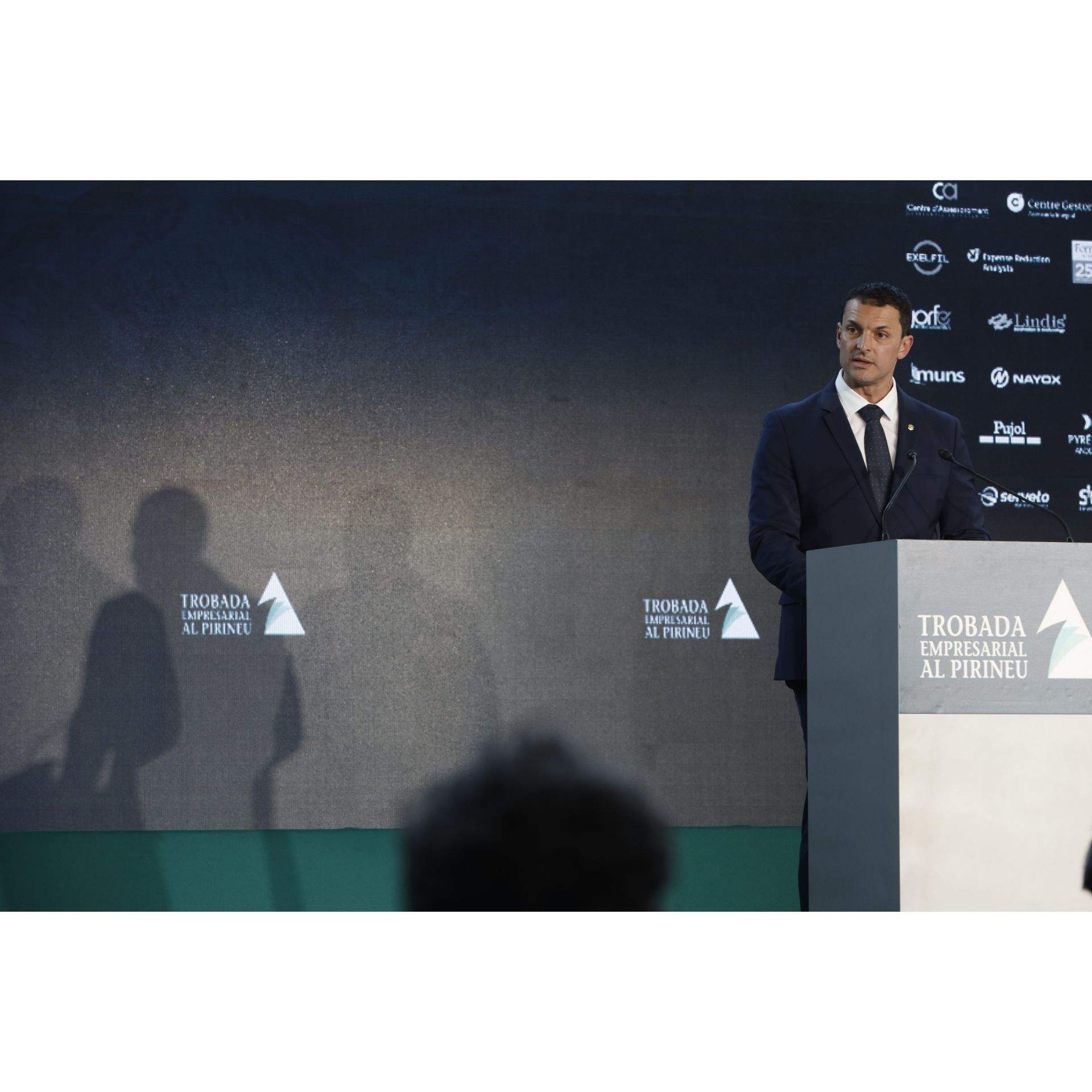 Jordi Gallardo durant la cloenda de la Trobada Empresarial.