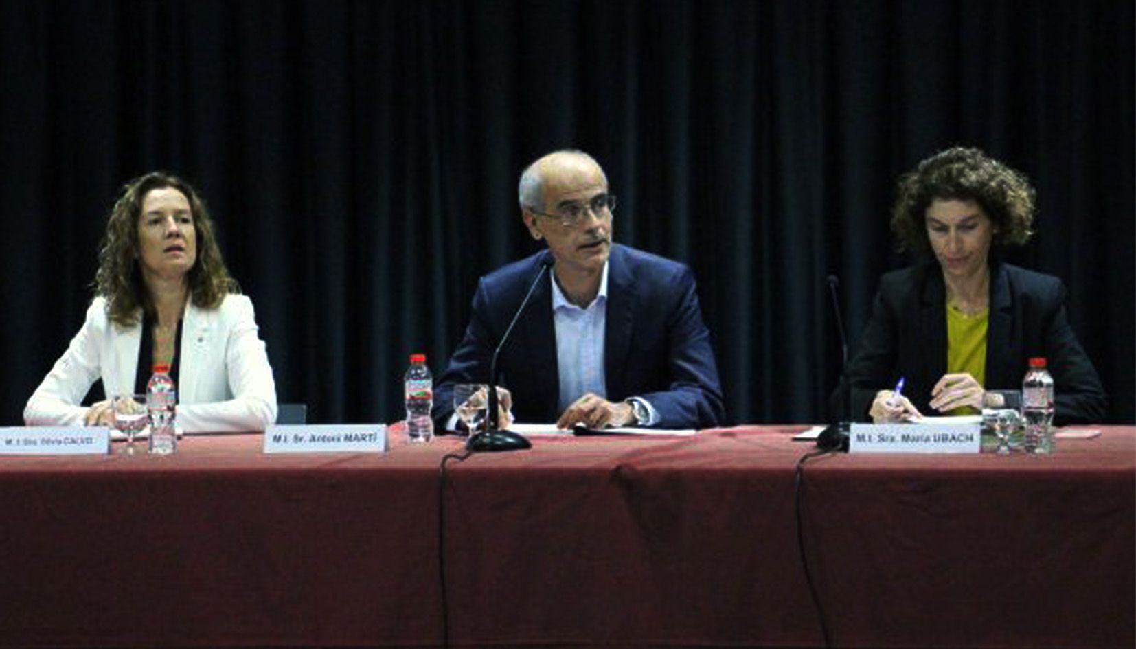 La ministra d'Agricultura, Sílvia Calvó; el cap de Govern, Toni Martí; i la titular d'Afers Exteriors, Maria Ubach, durant una trobada anterior.