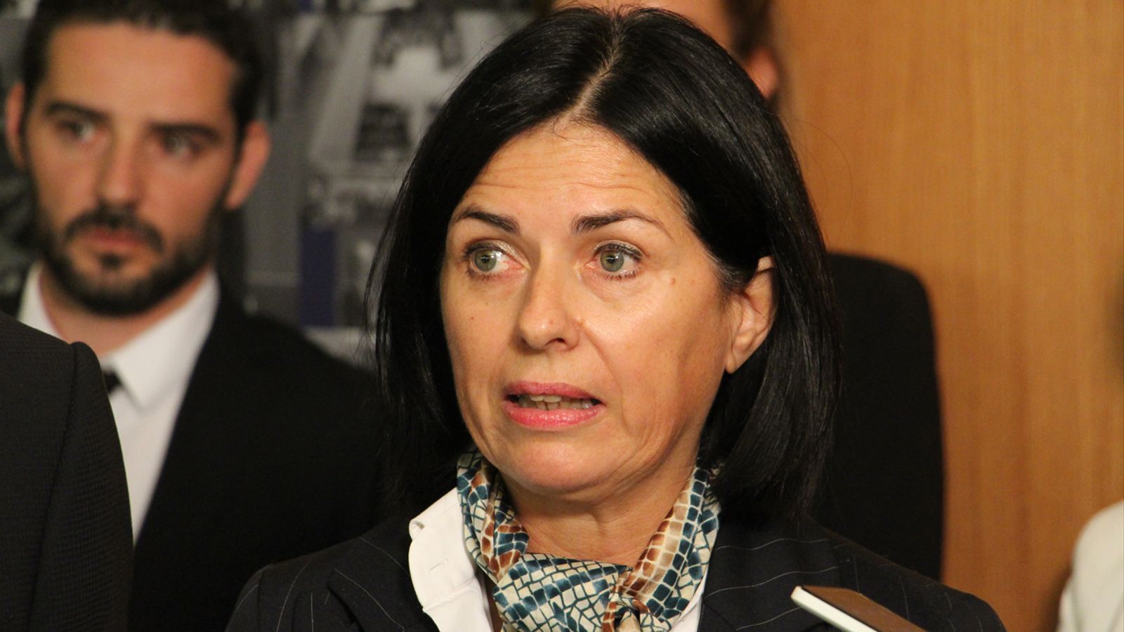 Meritxell Mateu el 2016, quan va anunciar la seva dimissió. Meritxell Mateu el 2016, quan va anunciar la seva dimissió.