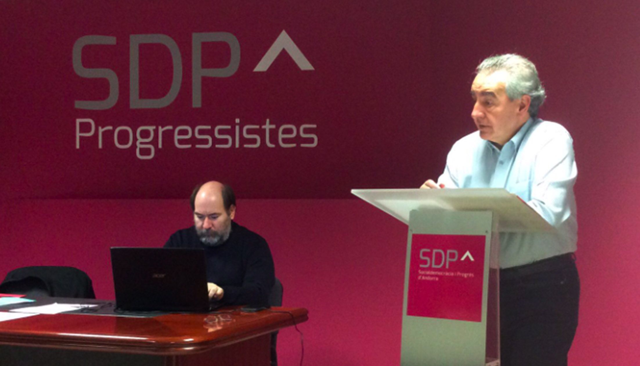 El president de la formació progressista, Jaume Bartumeu, es dirigeix al presents al consell nacional. | SDP