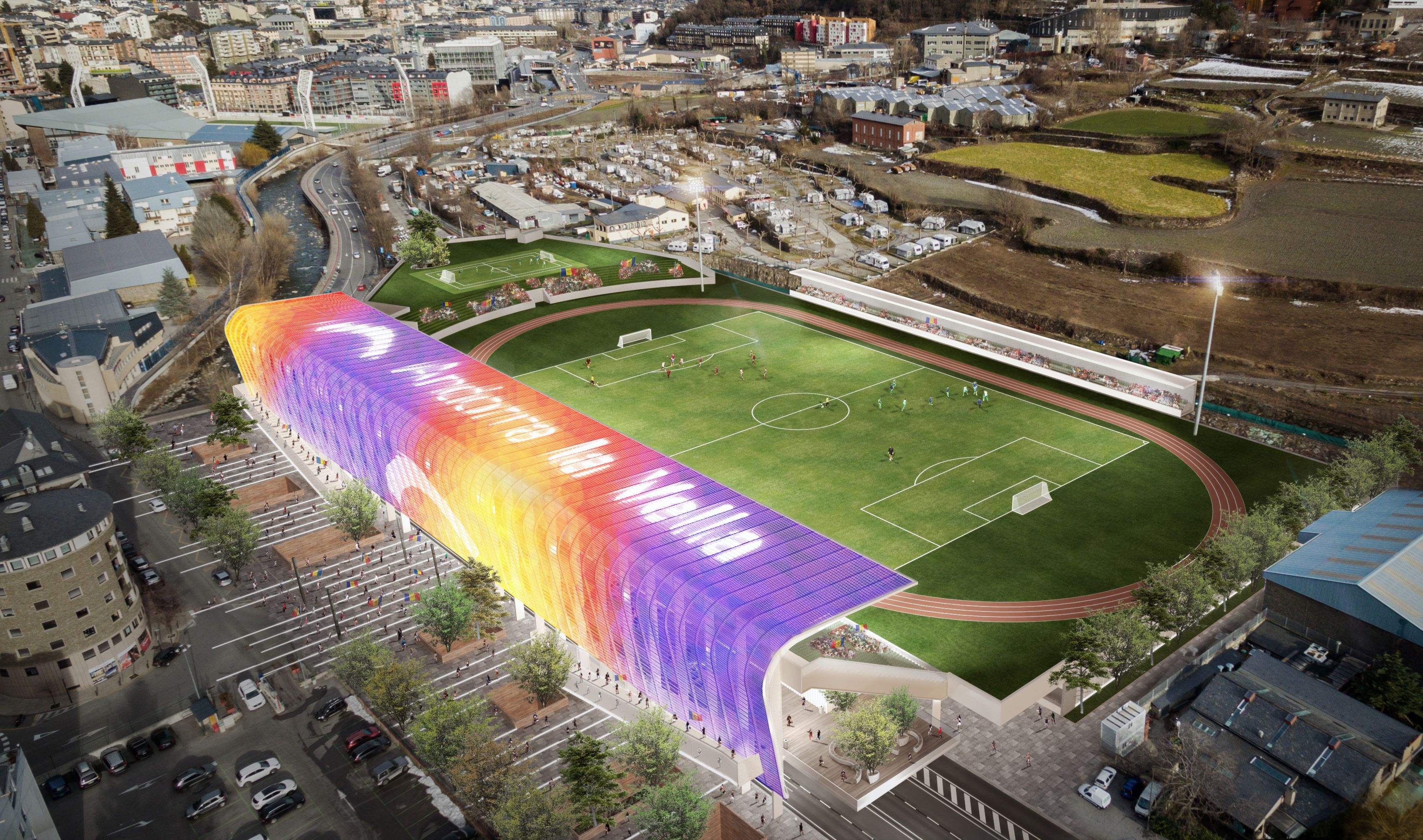 Una simulació de l'estadi projectat per Pere Cervós.