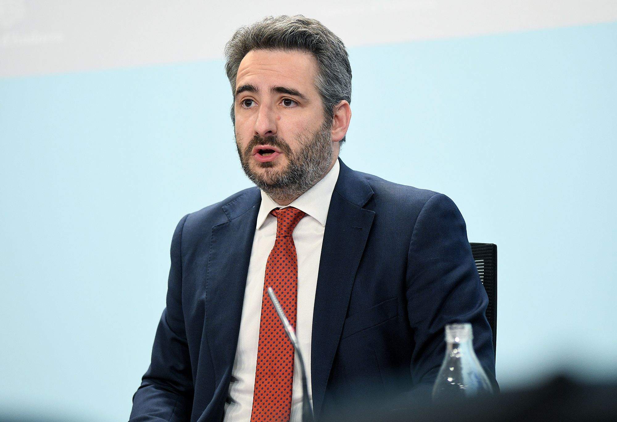 Eric Jover durant la compareixença d'aquesta tarda.