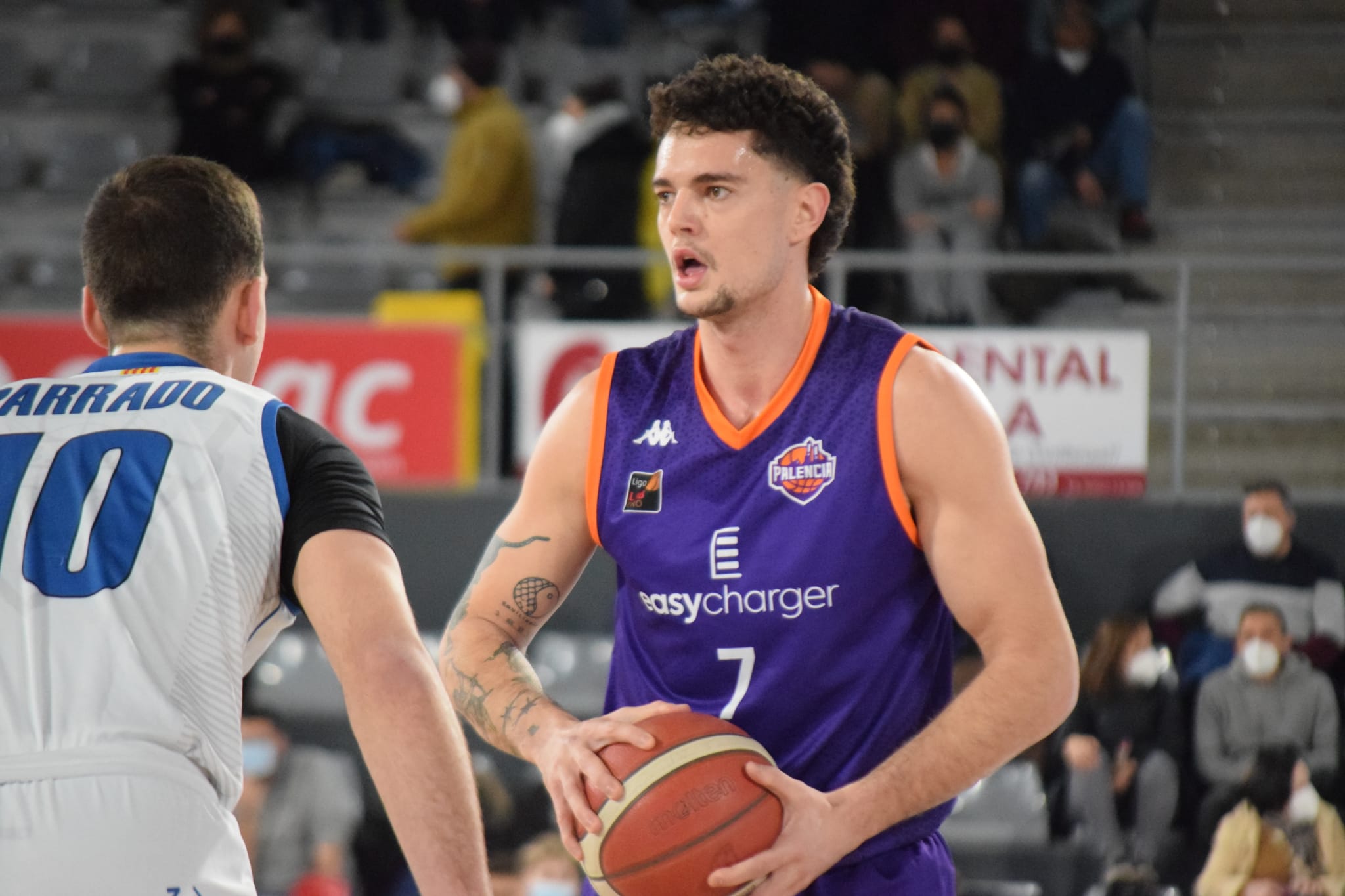 Juan Rubio en un partit de la temporada passada amb el Palència.