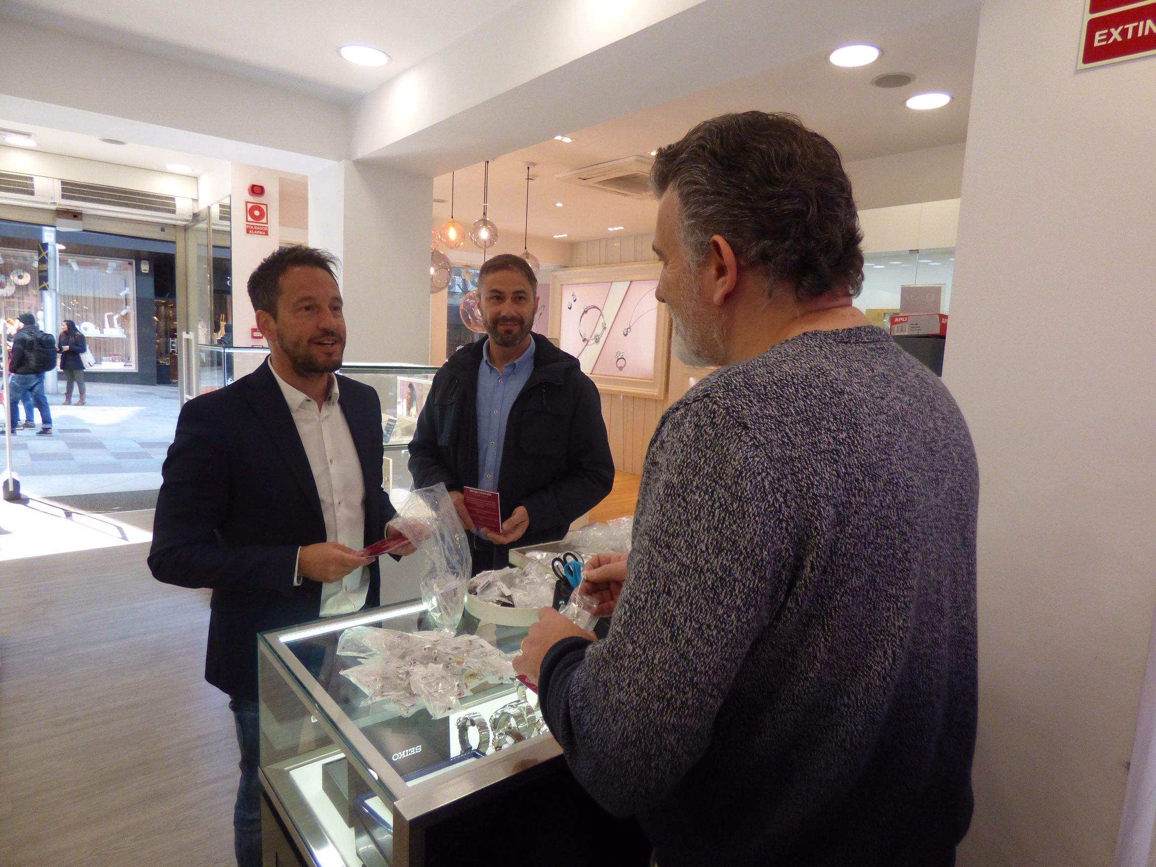 Pere López i David Rios a l'acte de precampanya d'aquest dijous