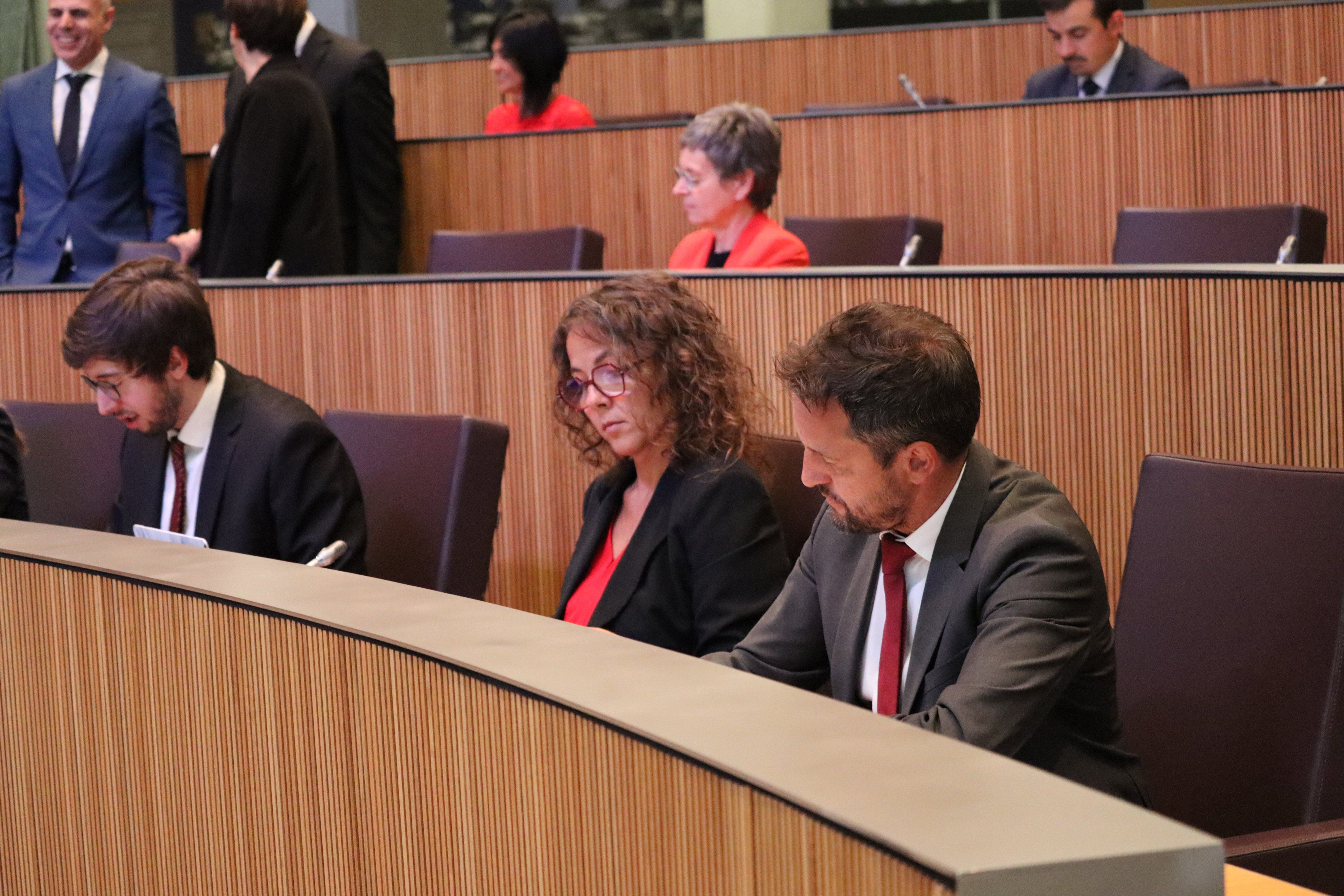 Pere López, al costat de Judith Salazar, durant la sessió.