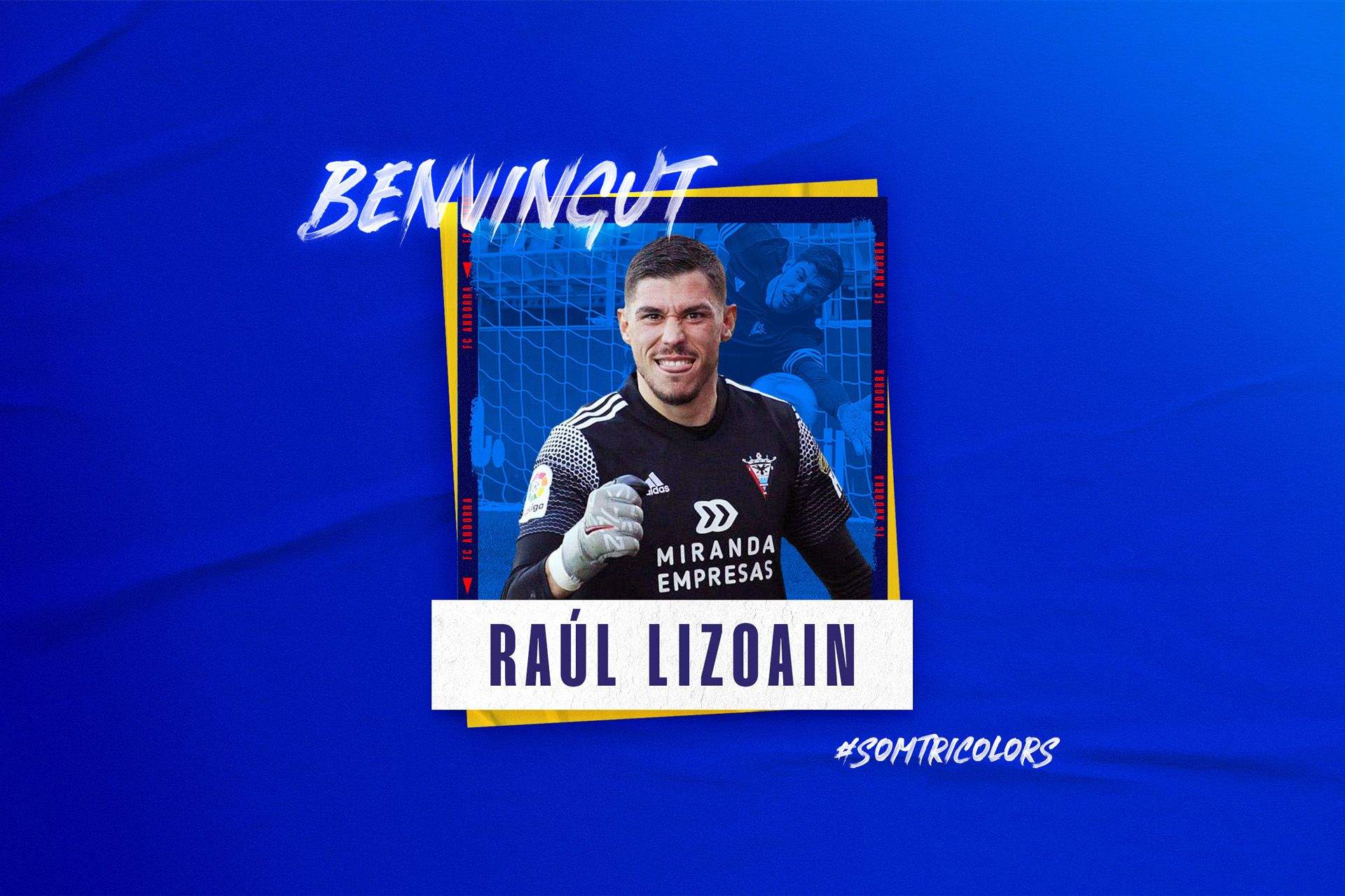 El missatge de benvinguda a Raúl Lizoaín.