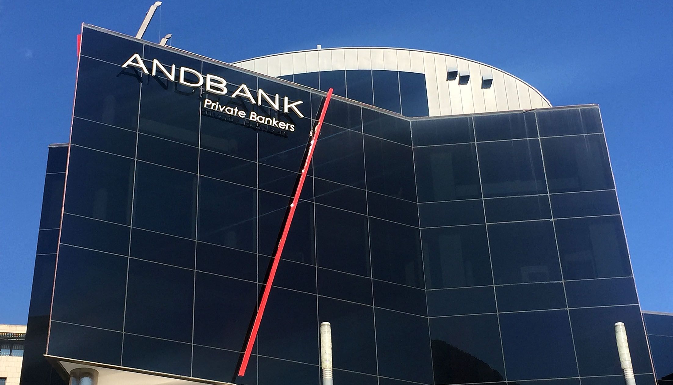 Façana de la seu central d'Andbank a Escaldes-Engordany, esquitxada per l'afer que investiga l'Audiència espanyola.