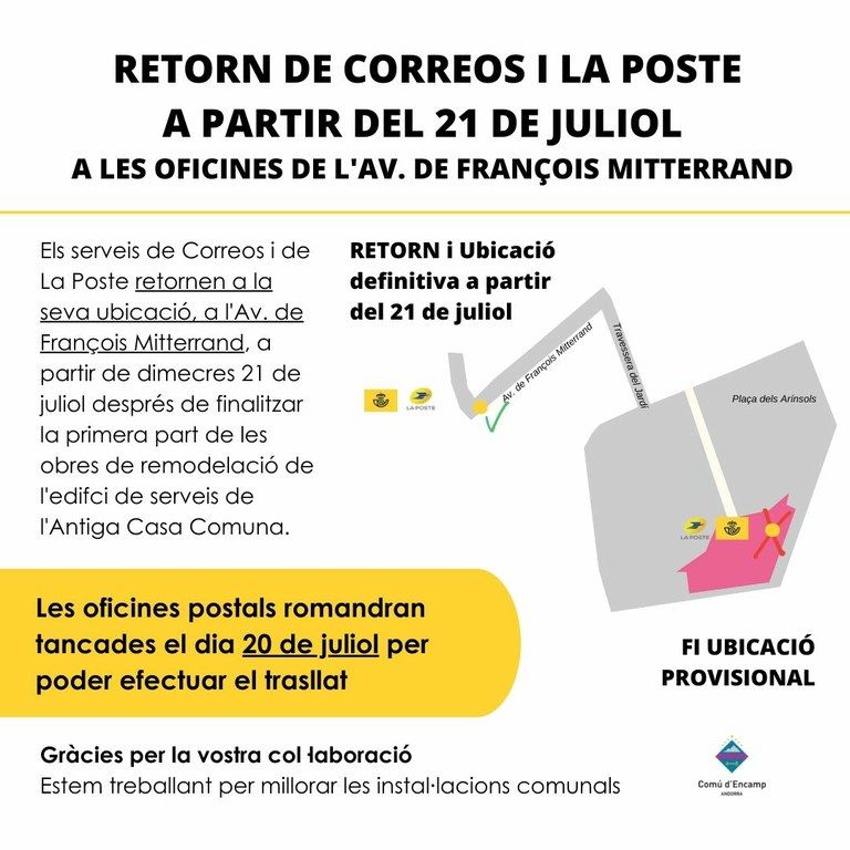 L'anunci que ha fet el Comú aquest matí a través de les xarxes socials.