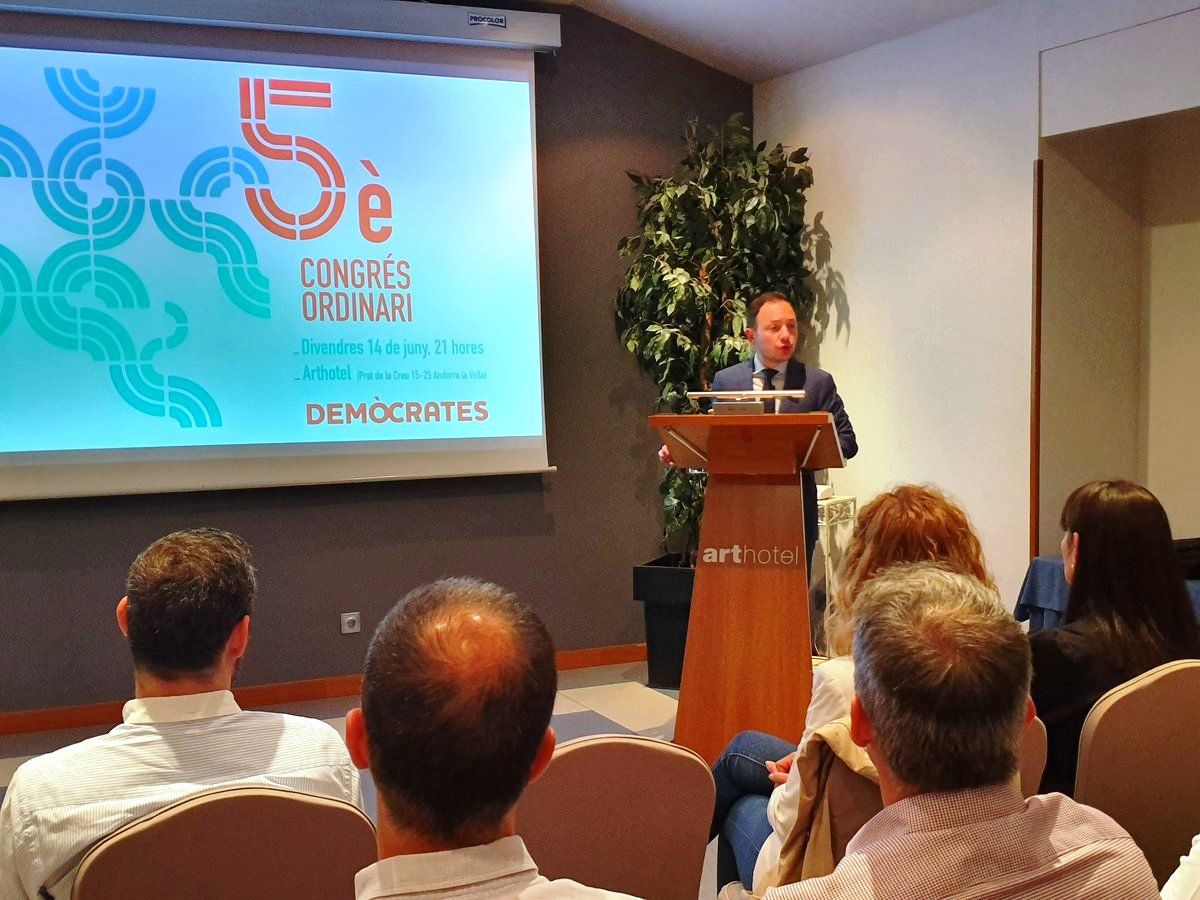 El president de Demòcrates durant el seu discurs del congrés d'aquest divendres