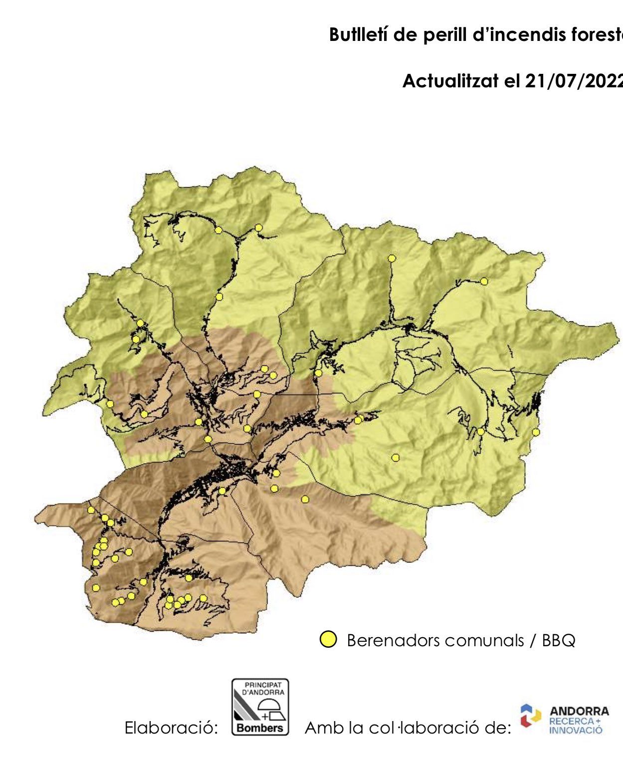L'actual mapa de risc d'incendis.
