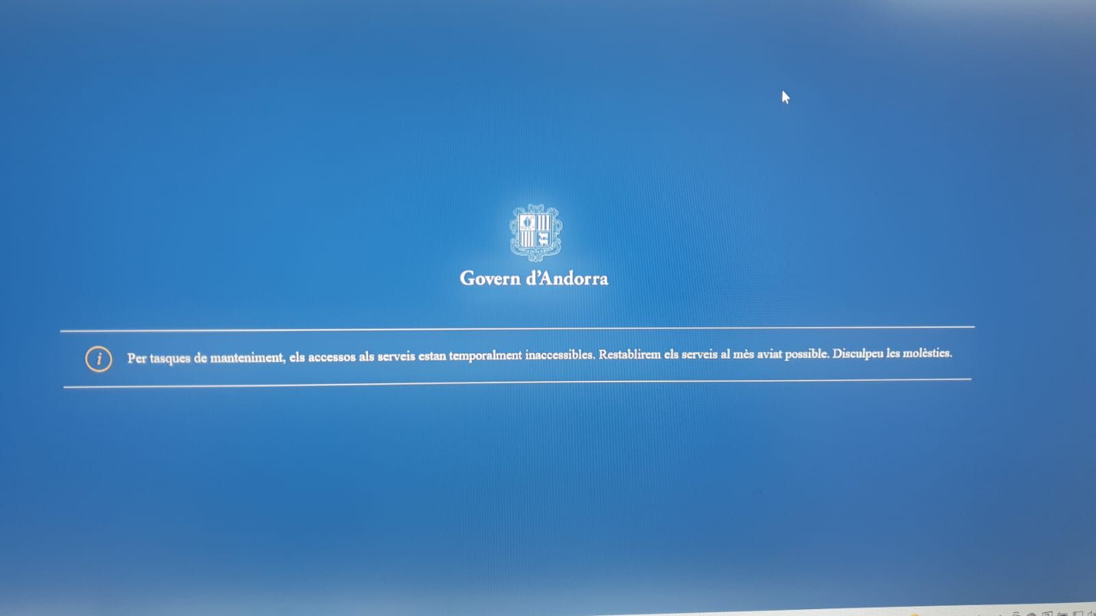 Un dels missatges d'error a la web de Tributs.