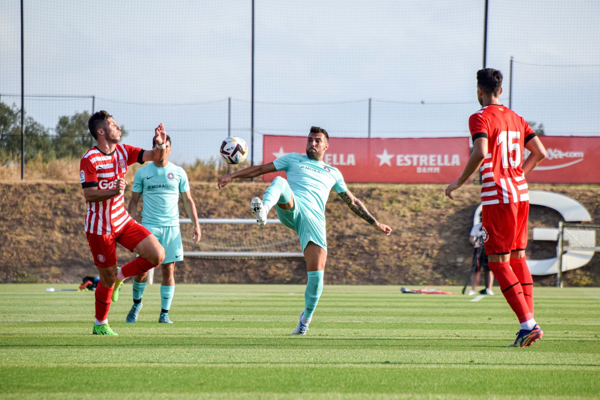 Un instant d'un partit amistós entre el Girona FC i l'FC Andorra de temporades anteriors.