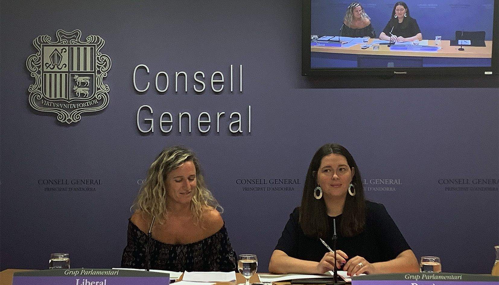 Les conselleres Eva López i Maria Martisella han presentat les línies mestres de l'esborrany de la proposició de llei.