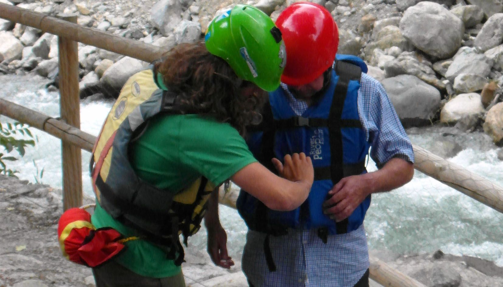 Josep Miquel Vila preparant-se per la baixada que va fer divendres.