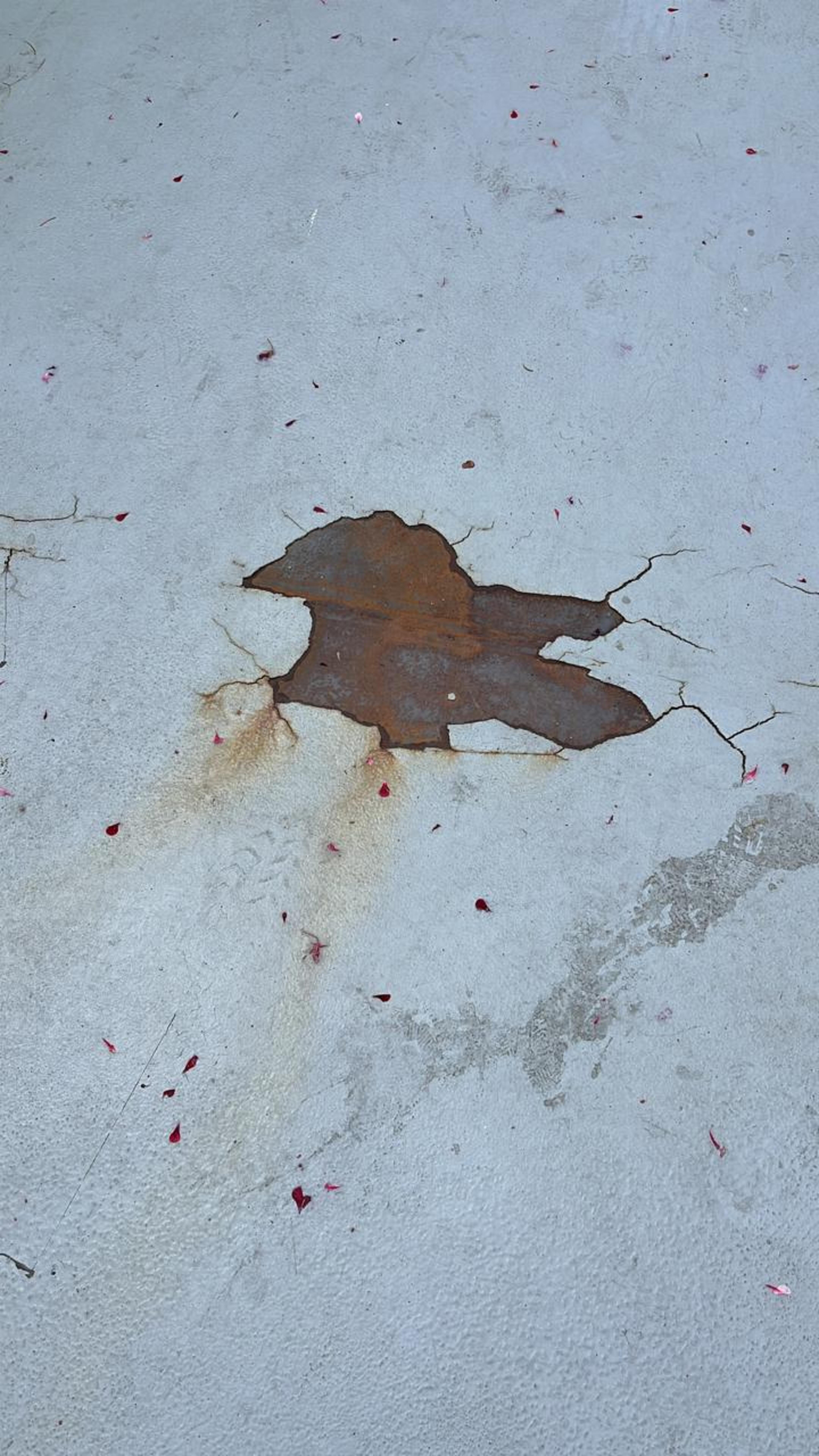 Una part del paviment 'descrostat'. Una part del paviment 'descrostat'.