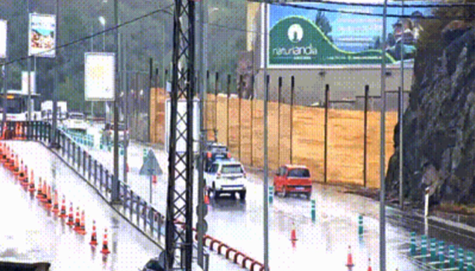 La CG-1 al seu pas per la zona de l'esllavissada vista a través de les càmeres de Mobilitat.