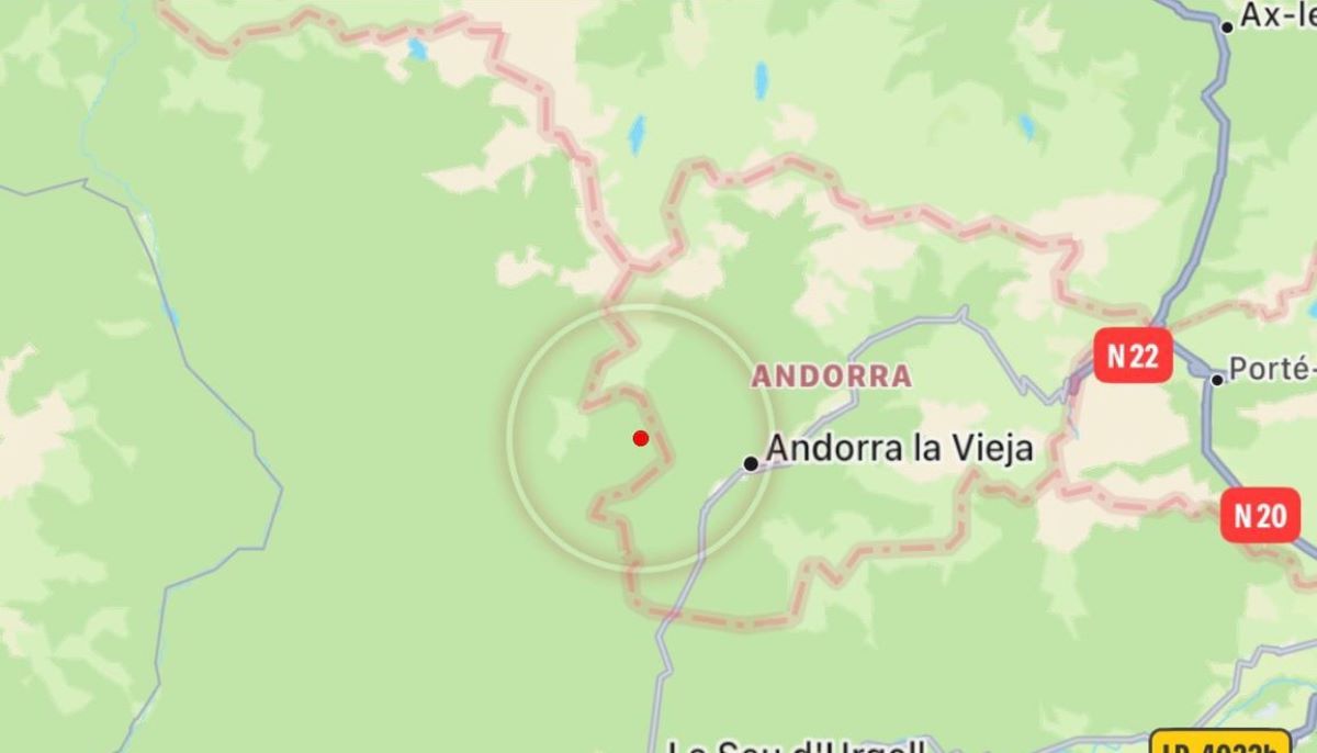 Mapa amb l'epicentre.