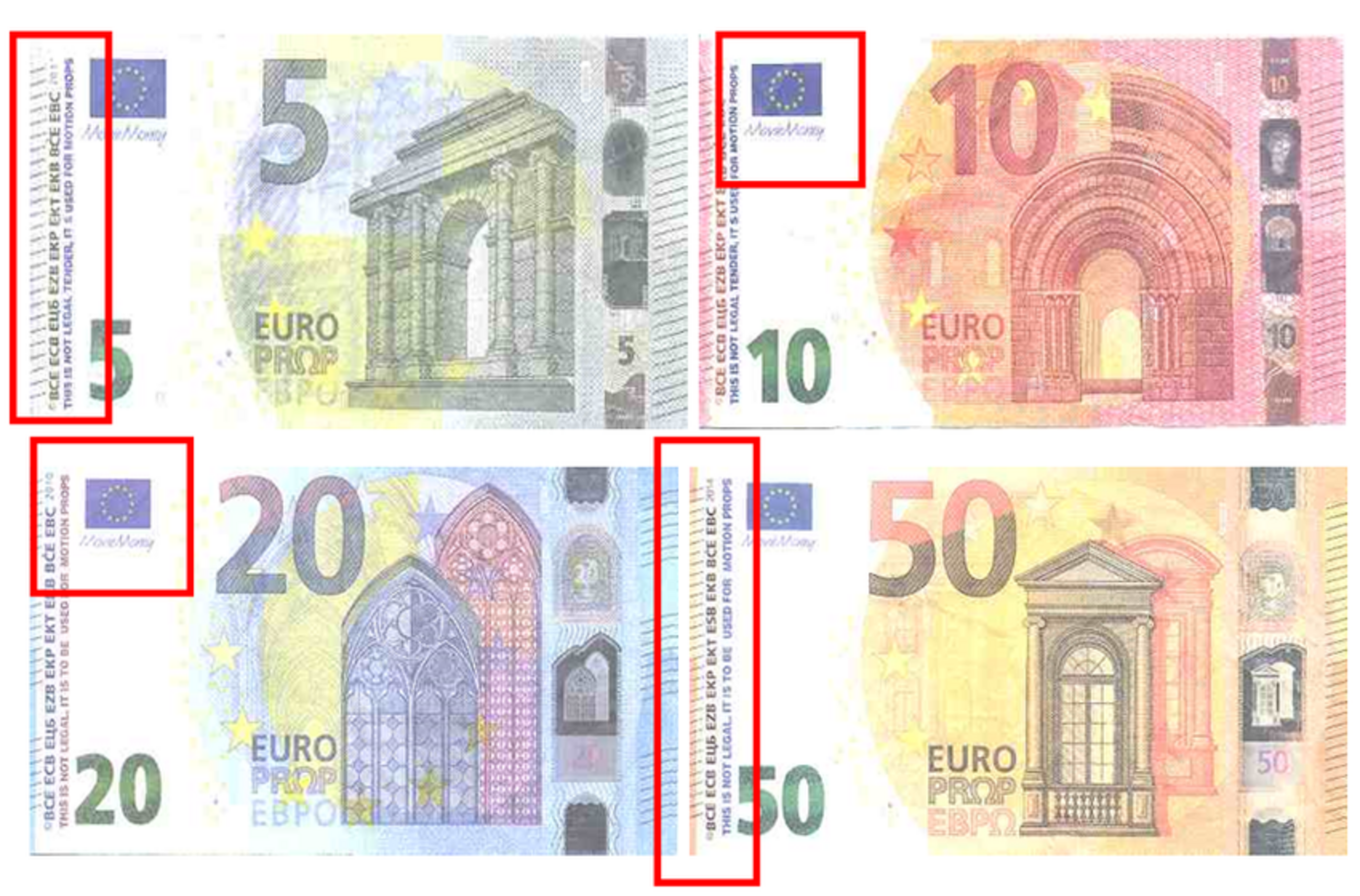 Elements que permeten detectar falsificacions en bitllets.