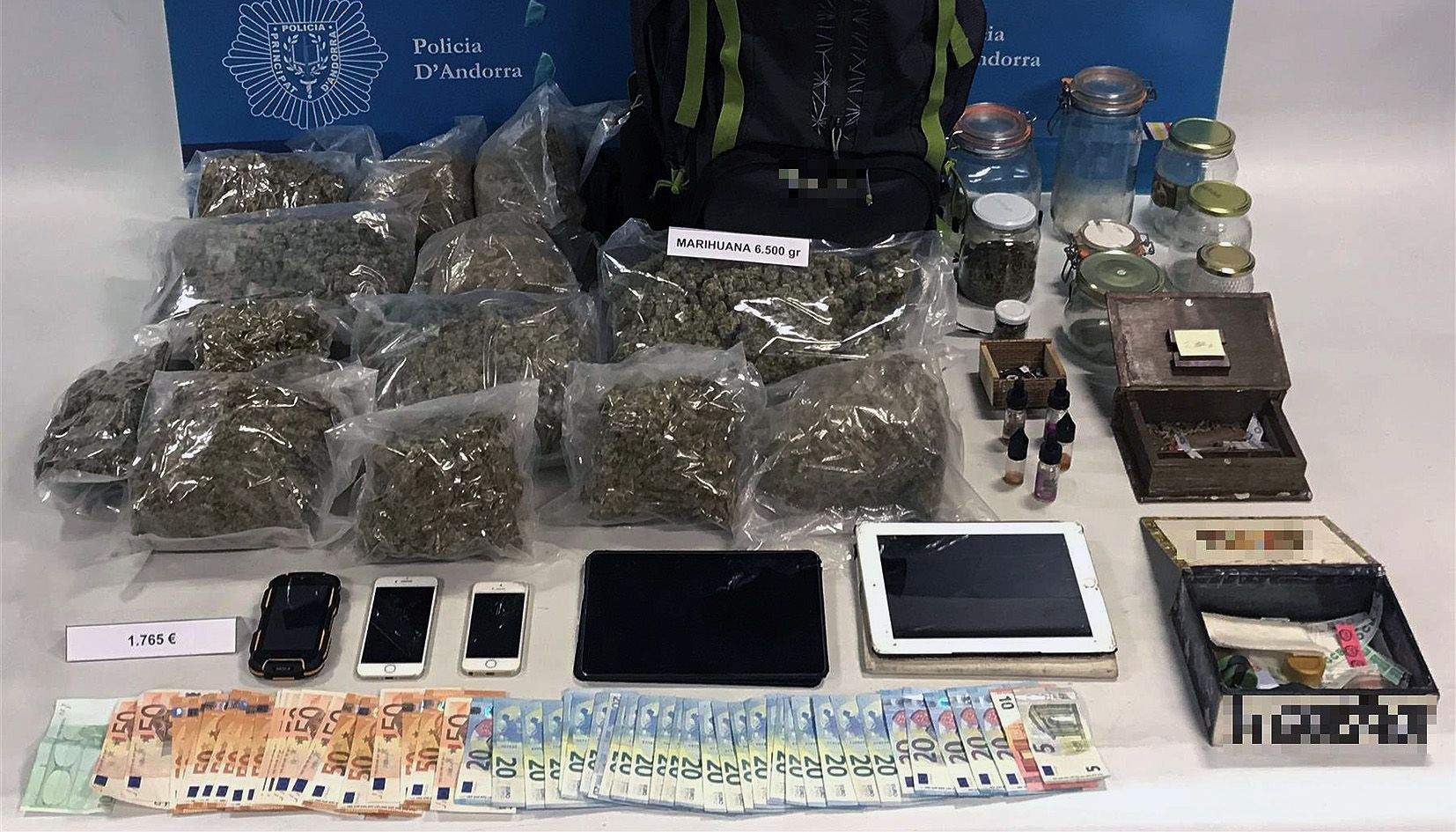 En una sola operació aquest 2019 ja es van comissar més de 6 quilos de marihuana.