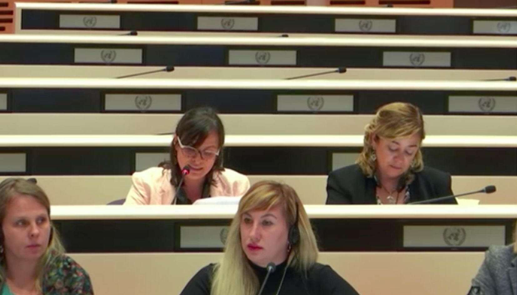 Vanessa Mendoza intervenint en el torn de les ONG's en la 74a sessió del Cedaw, a l'ONU.