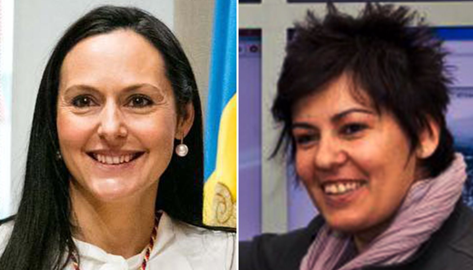 Olga Molné i Eva Sansa, candidates a cònsol major i cònsol menor, respectivament.