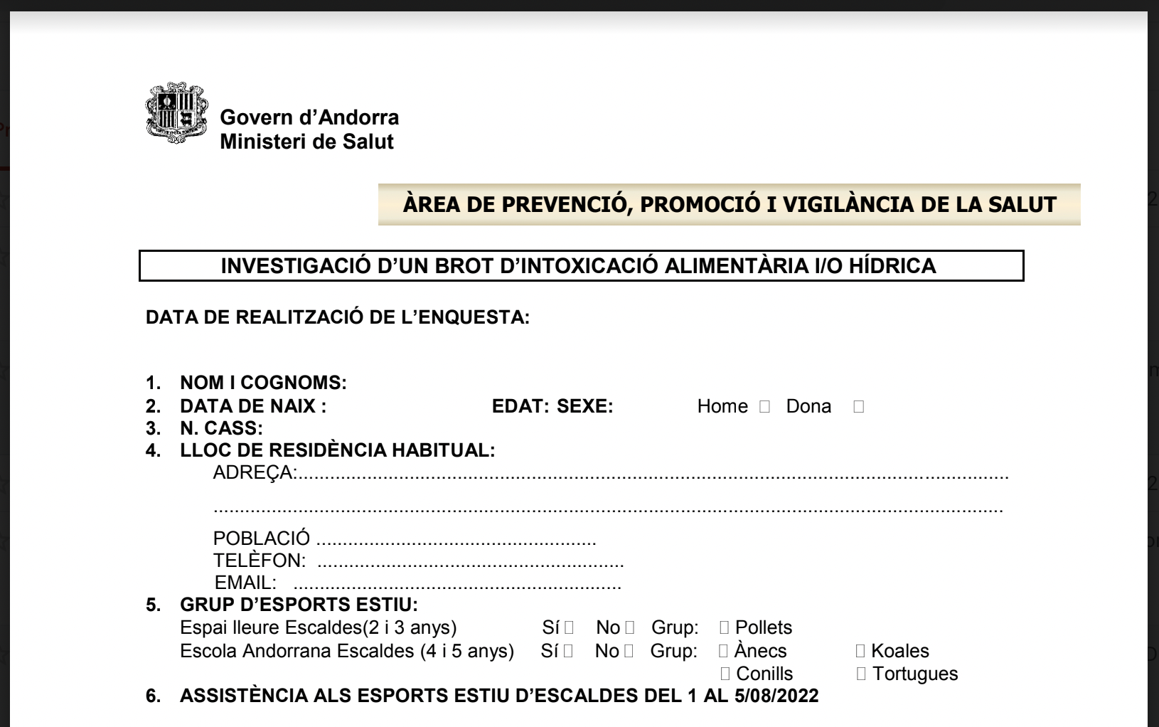 Detall de l'enquesta.