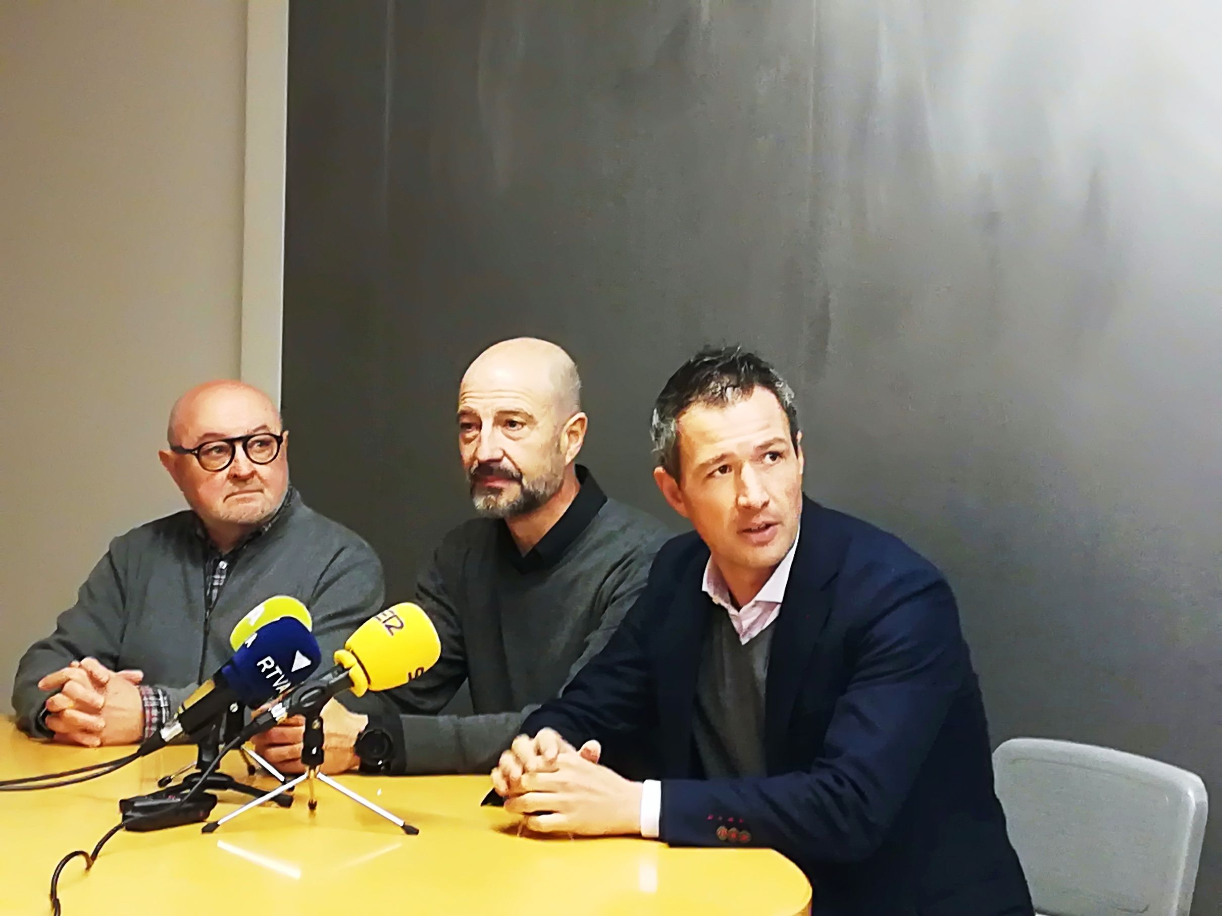 Riba, Herver i Astrié durant la roda de premsa d'aquest dimarts.