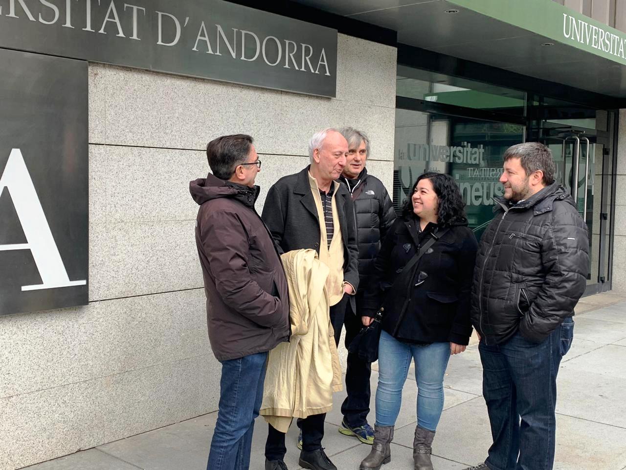 Els candidats d'Units pel Canvi a la Universitat d'Andorra.