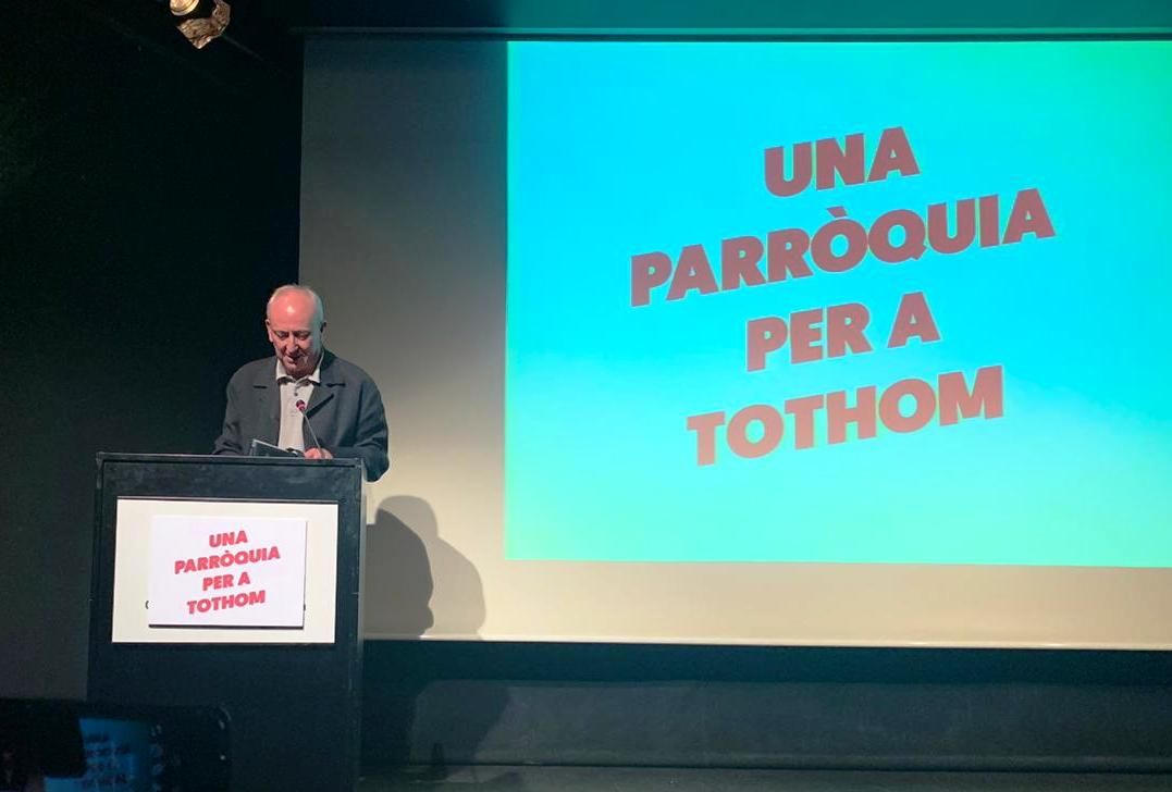 El candidat a cònsol major d'Units pel Canvi, Joan Travessset durant el míting d'aquest dijous.