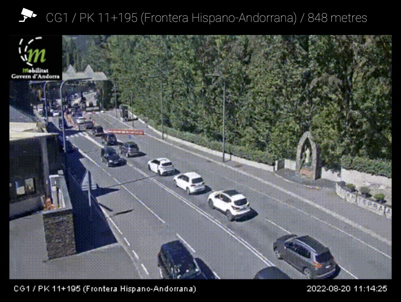 La càmera de Mobilitat que mostra la frontera hispanoandorrana.