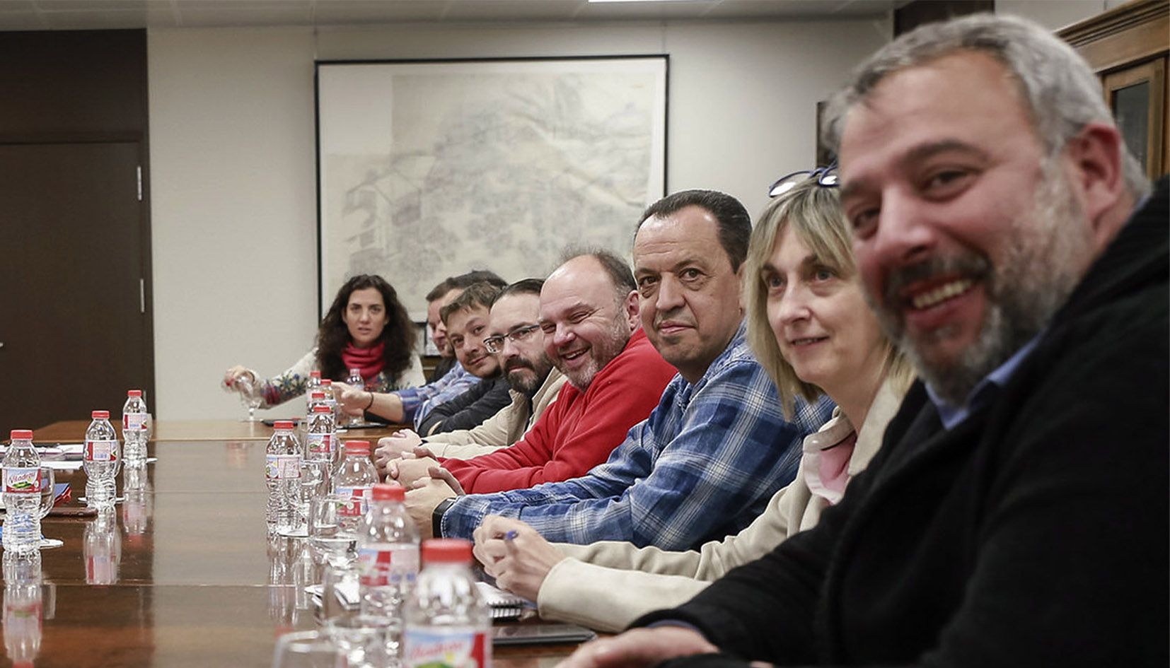 Sindicalistes de la Funció Pública en una reunió.